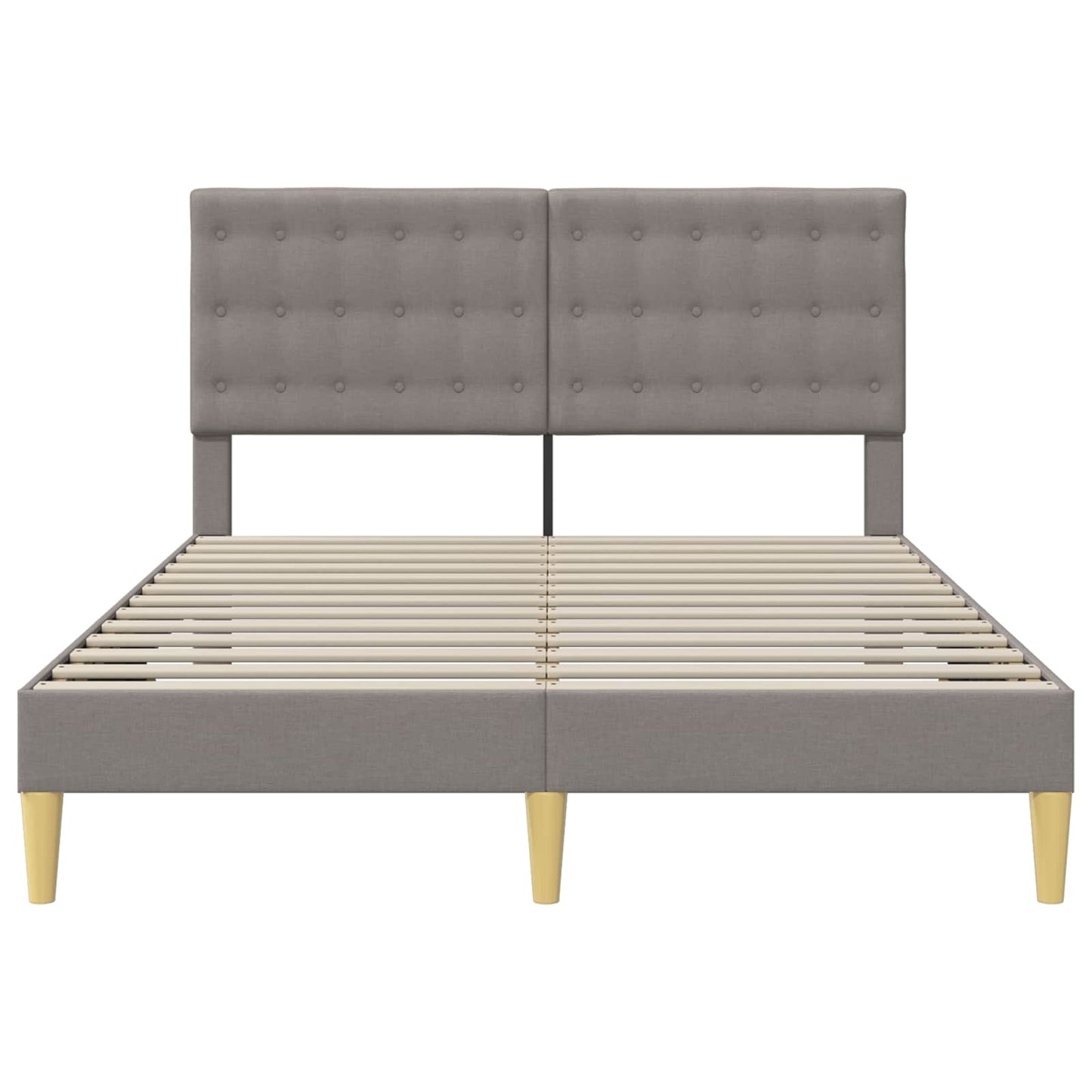 vidaXL Σκελετός Κρεβατιού με κεφαλάρι Taupe 140 x 190 cm Ύφασμα