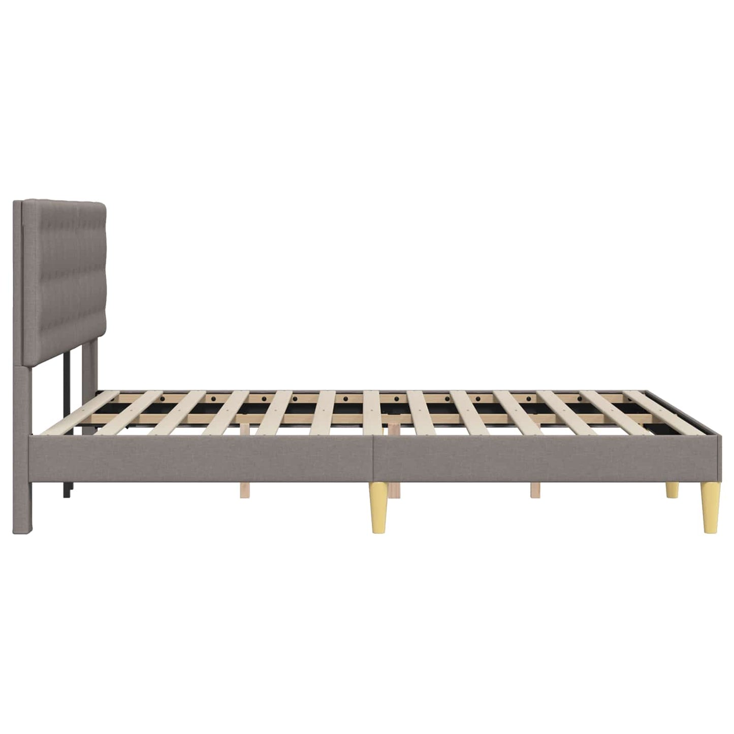 vidaXL Σκελετός Κρεβατιού με κεφαλάρι Taupe 140 x 190 cm Ύφασμα
