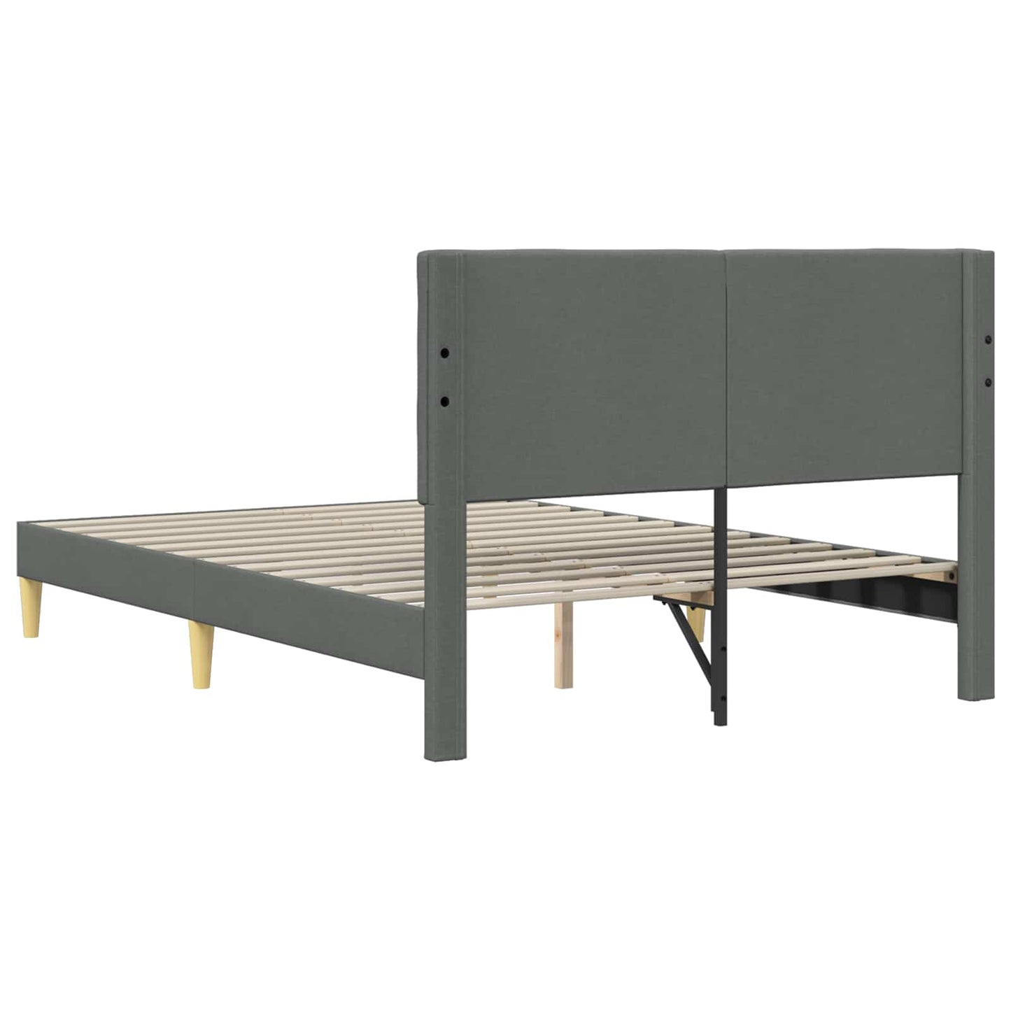 vidaXL Σκελετός Κρεβατιού με κεφαλάρι Σκούρο Γκρι 140 x 200 cm Ύφασμα