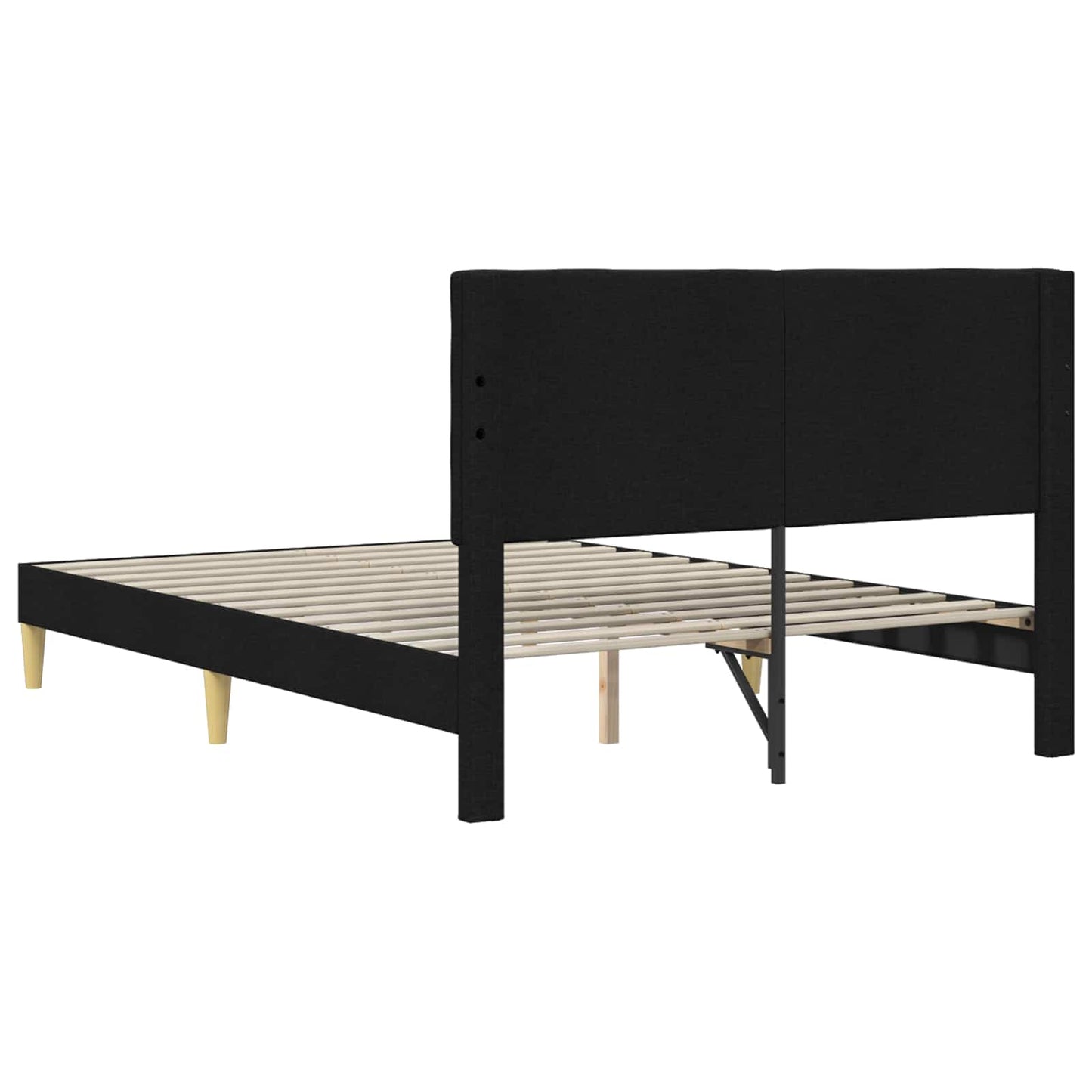 vidaXL Σκελετός Κρεβατιού με κεφαλάρι Μαύρο 140 x 200 cm Ύφασμα