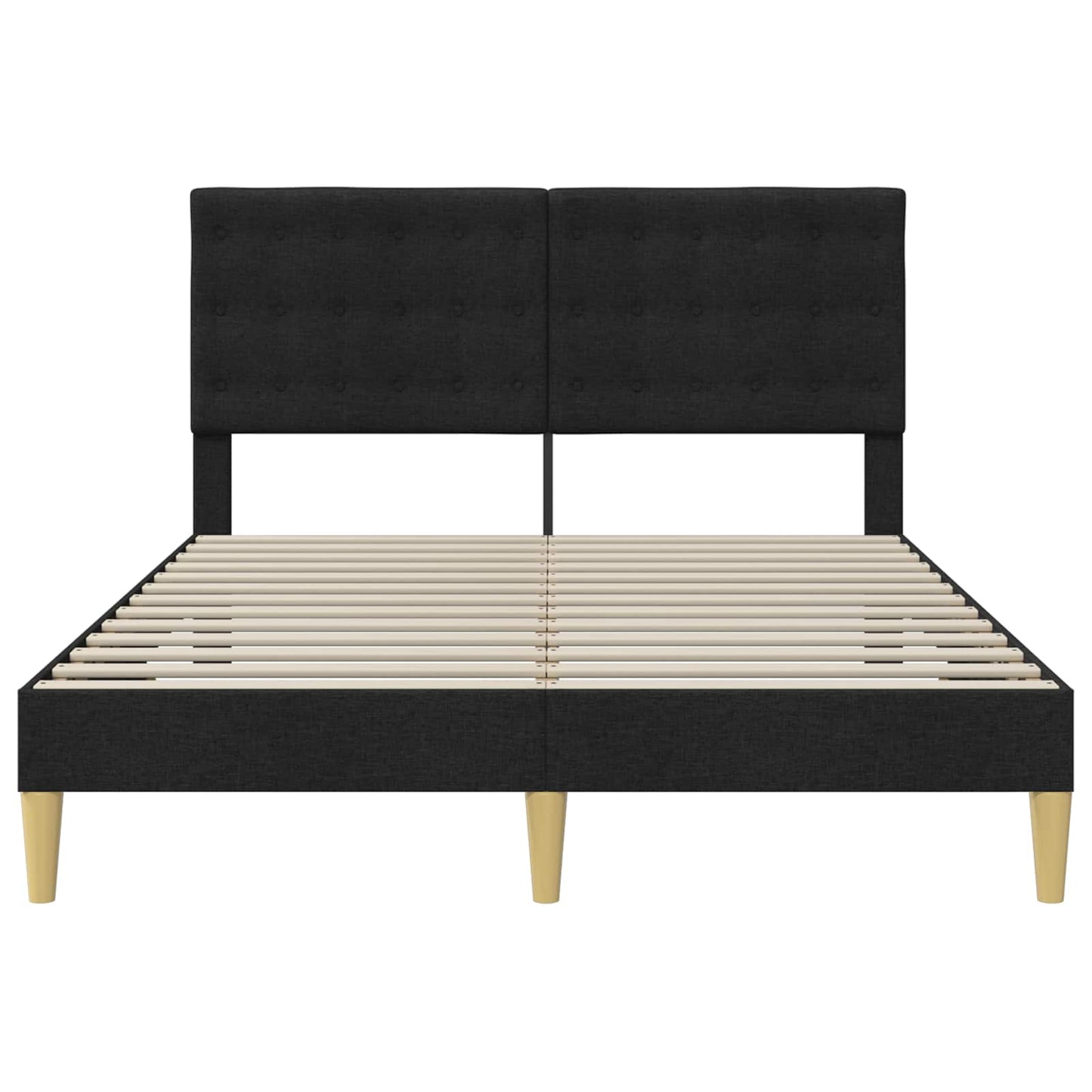 vidaXL Σκελετός Κρεβατιού με κεφαλάρι Μαύρο 140 x 200 cm Ύφασμα