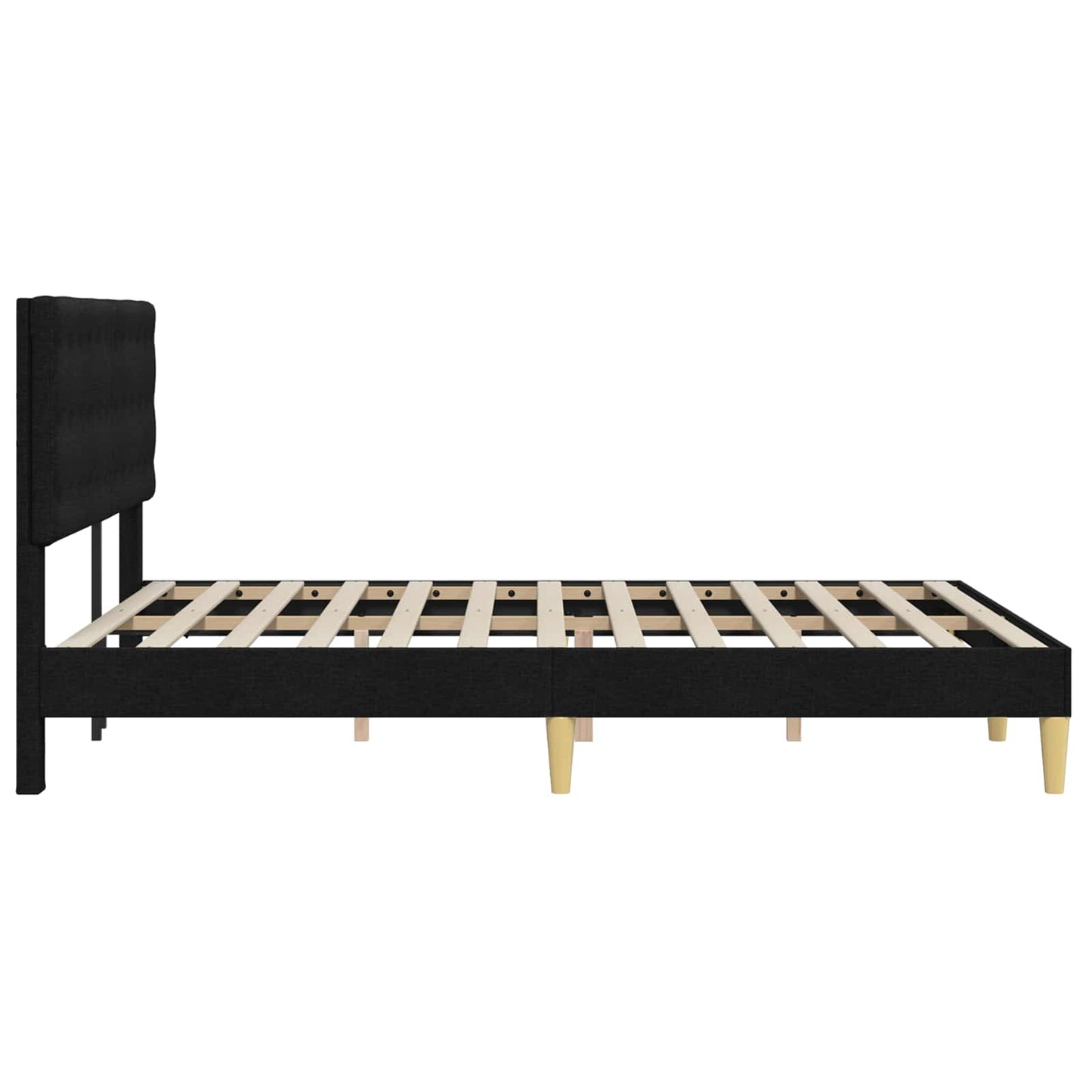 vidaXL Σκελετός Κρεβατιού με κεφαλάρι Μαύρο 140 x 200 cm Ύφασμα