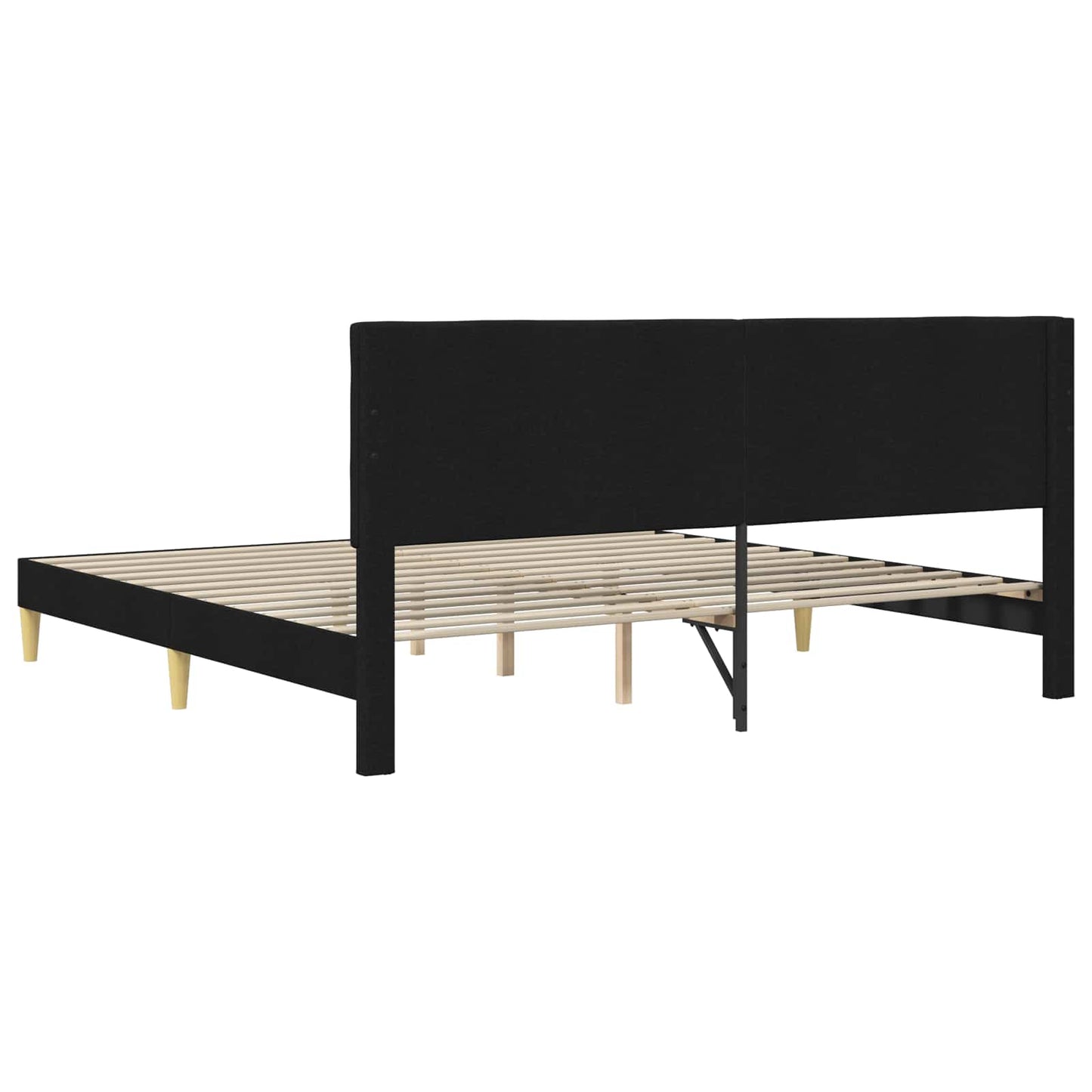 vidaXL Σκελετός Κρεβατιού με κεφαλάρι Μαύρο 180 x 200 cm Ύφασμα
