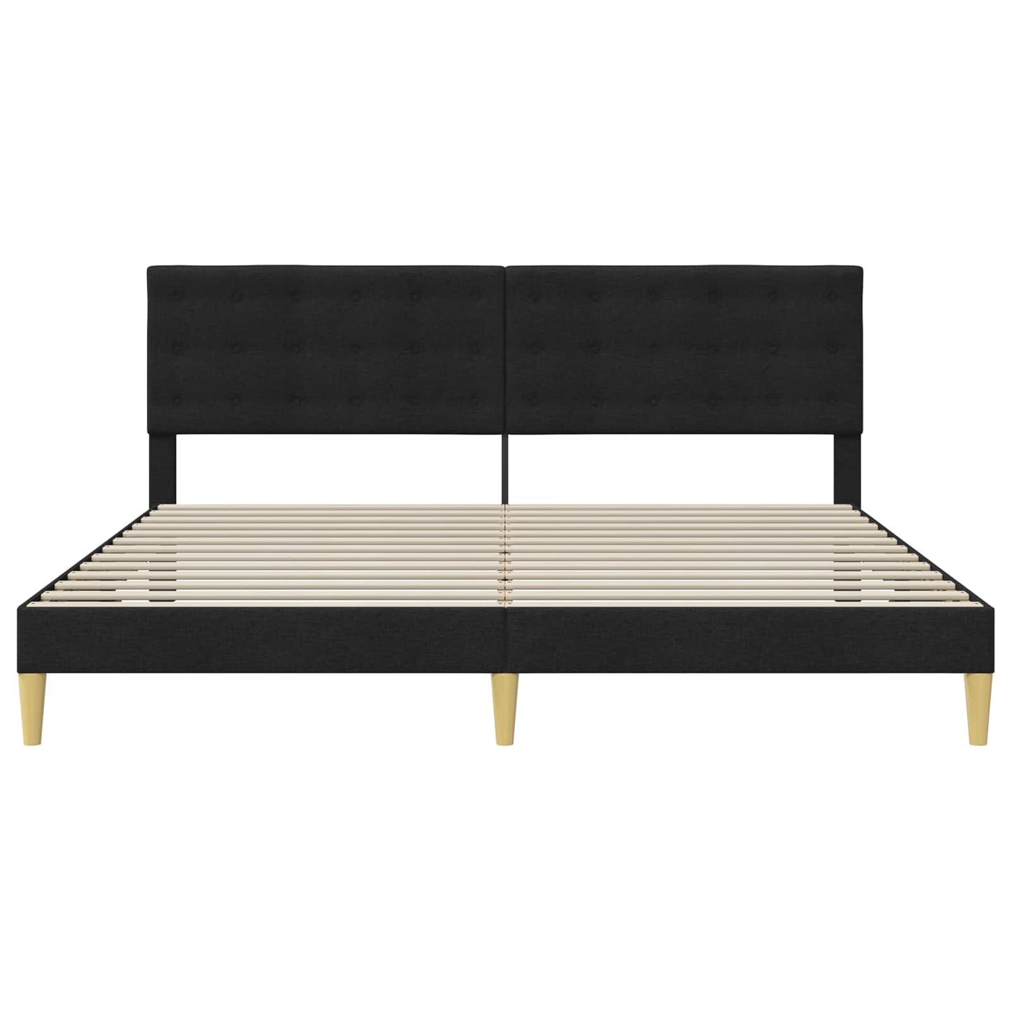 vidaXL Σκελετός Κρεβατιού με κεφαλάρι Μαύρο 180 x 200 cm Ύφασμα
