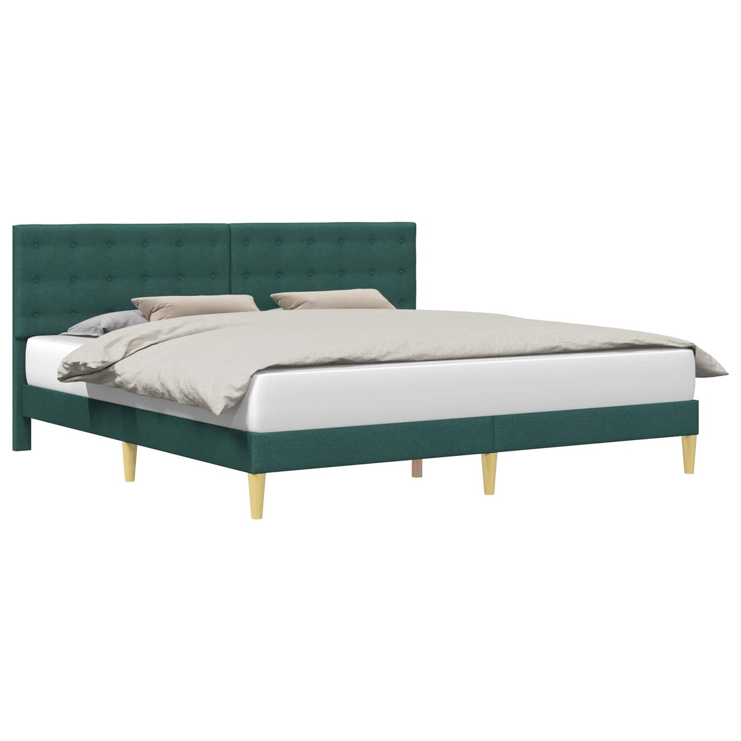 vidaXL Σκελετός Κρεβατιού Σκούρο Πράσινο 180 x 200 cm Ύφασμα