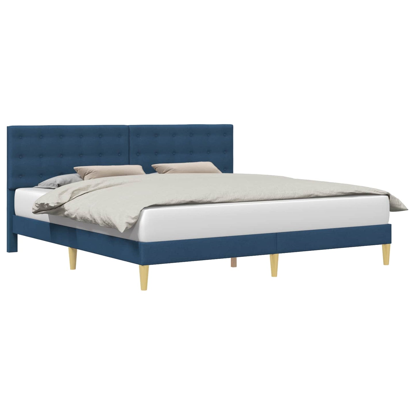 vidaXL Σκελετός Κρεβατιού με κεφαλάρι Μπλε 180 x 200 cm Ύφασμα