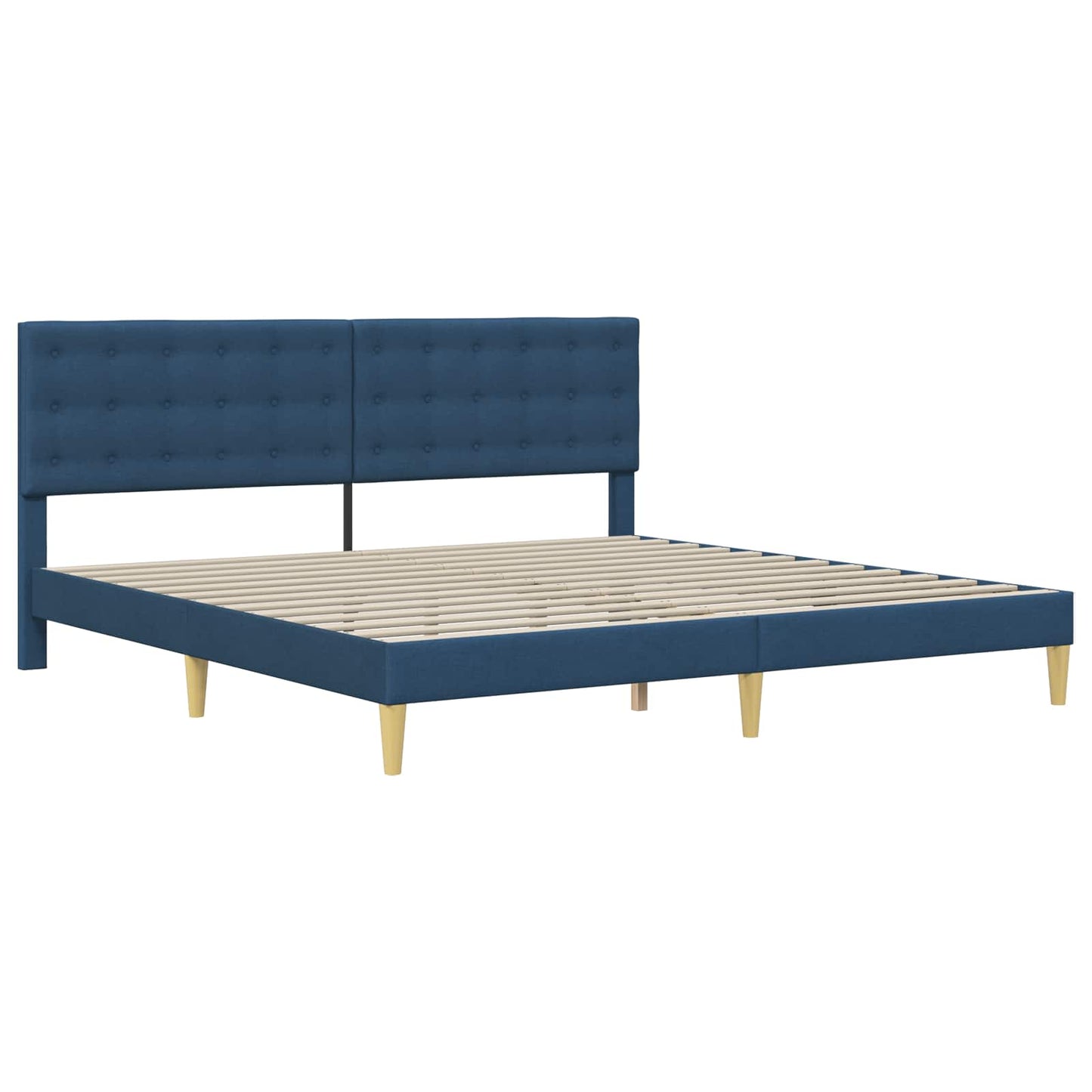 vidaXL Σκελετός Κρεβατιού με κεφαλάρι Μπλε 180 x 200 cm Ύφασμα