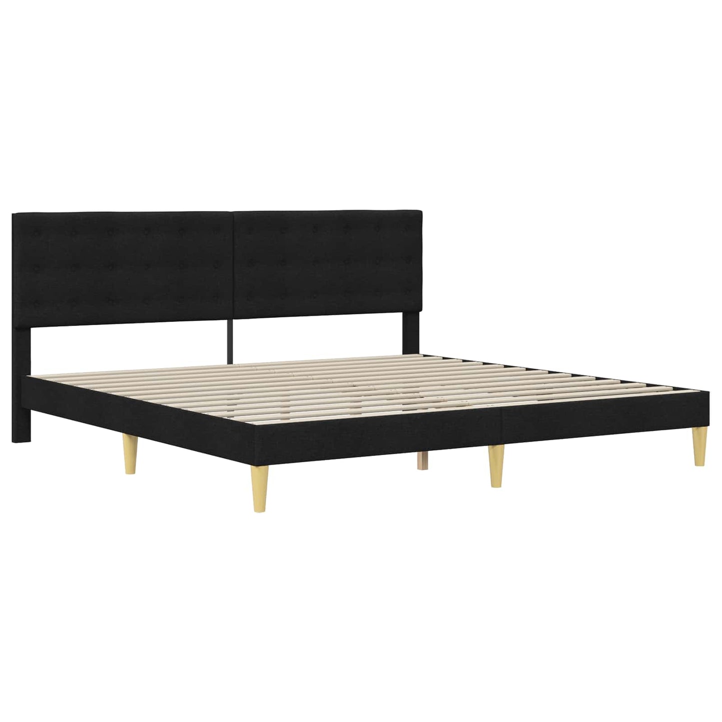 vidaXL Σκελετός Κρεβατιού με κεφαλάρι Μαύρο 200 x 200 cm Ύφασμα