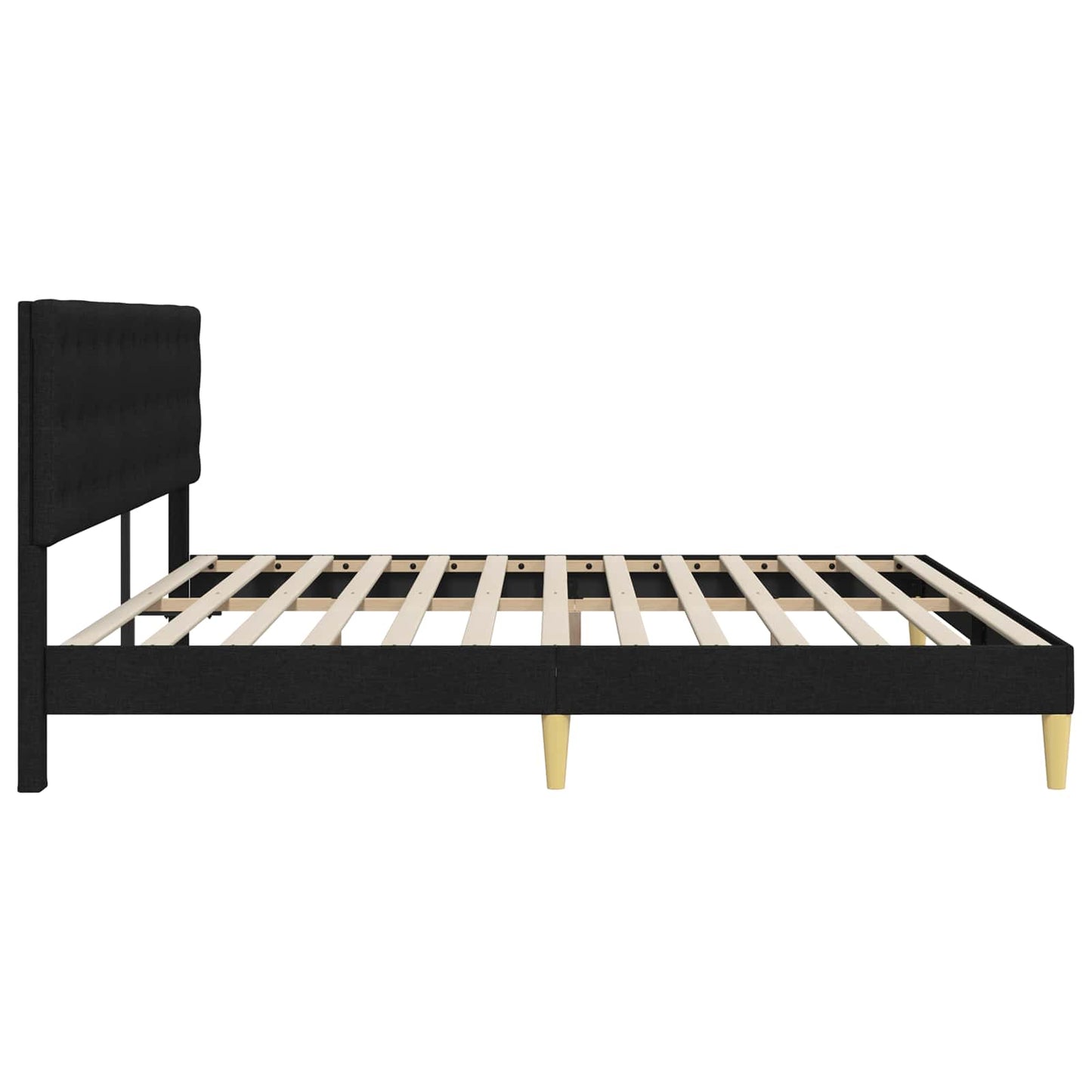vidaXL Σκελετός Κρεβατιού με κεφαλάρι Μαύρο 200 x 200 cm Ύφασμα