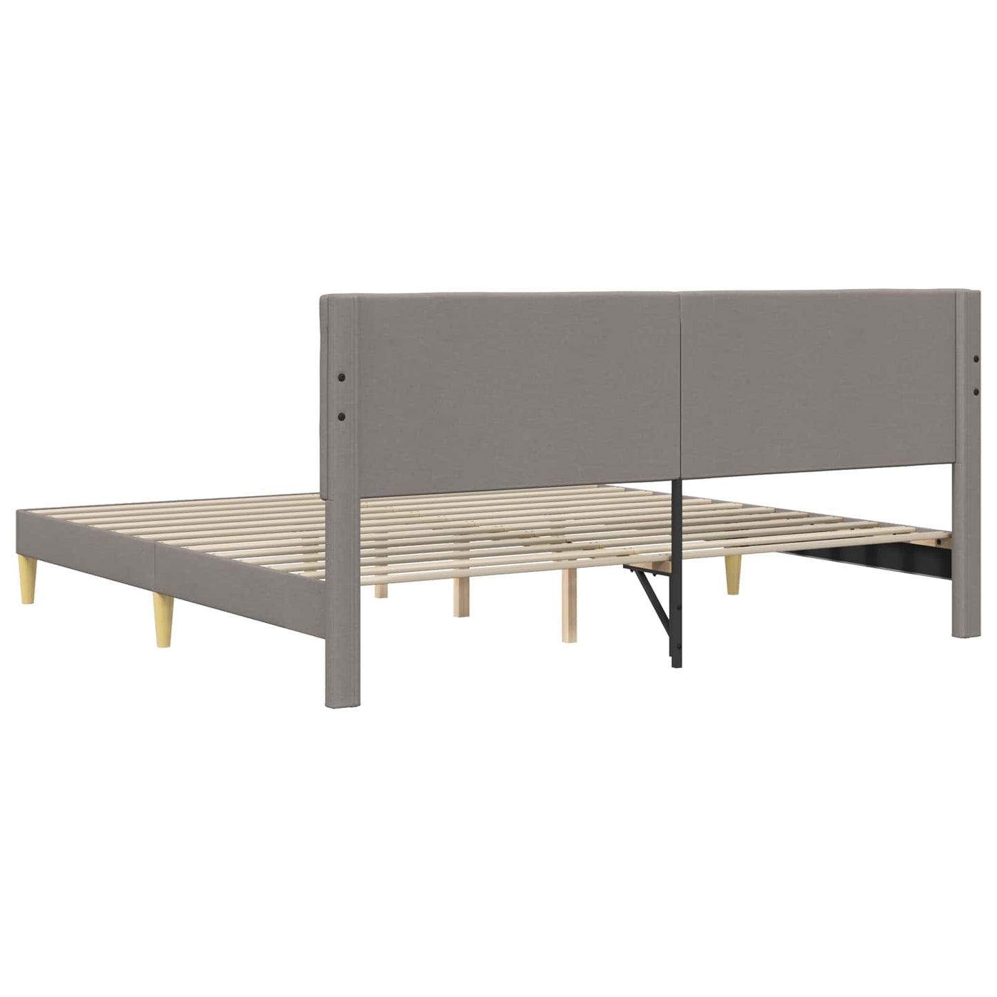vidaXL Σκελετός Κρεβατιού με κεφαλάρι Taupe 200 x 200 cm Ύφασμα