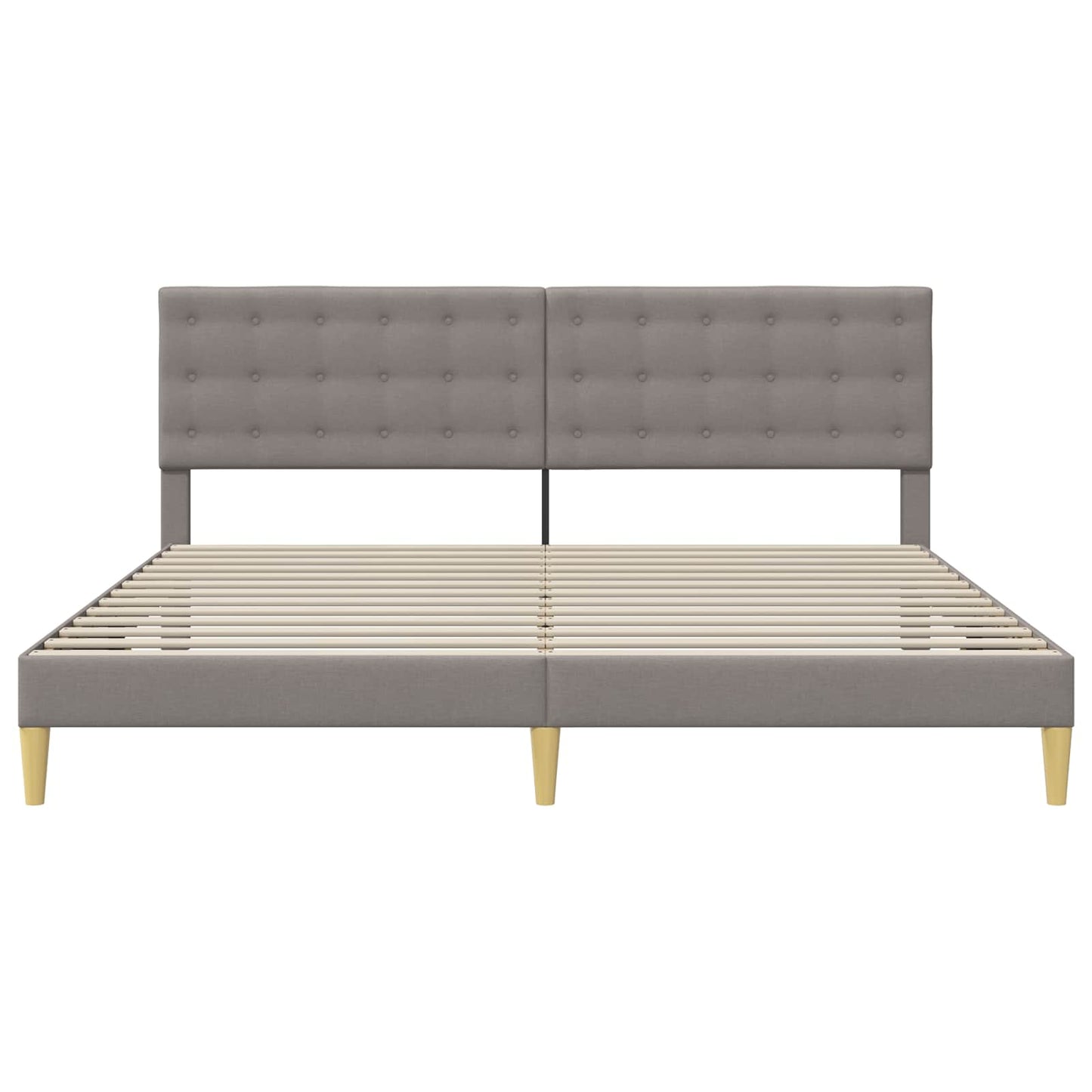 vidaXL Σκελετός Κρεβατιού με κεφαλάρι Taupe 200 x 200 cm Ύφασμα