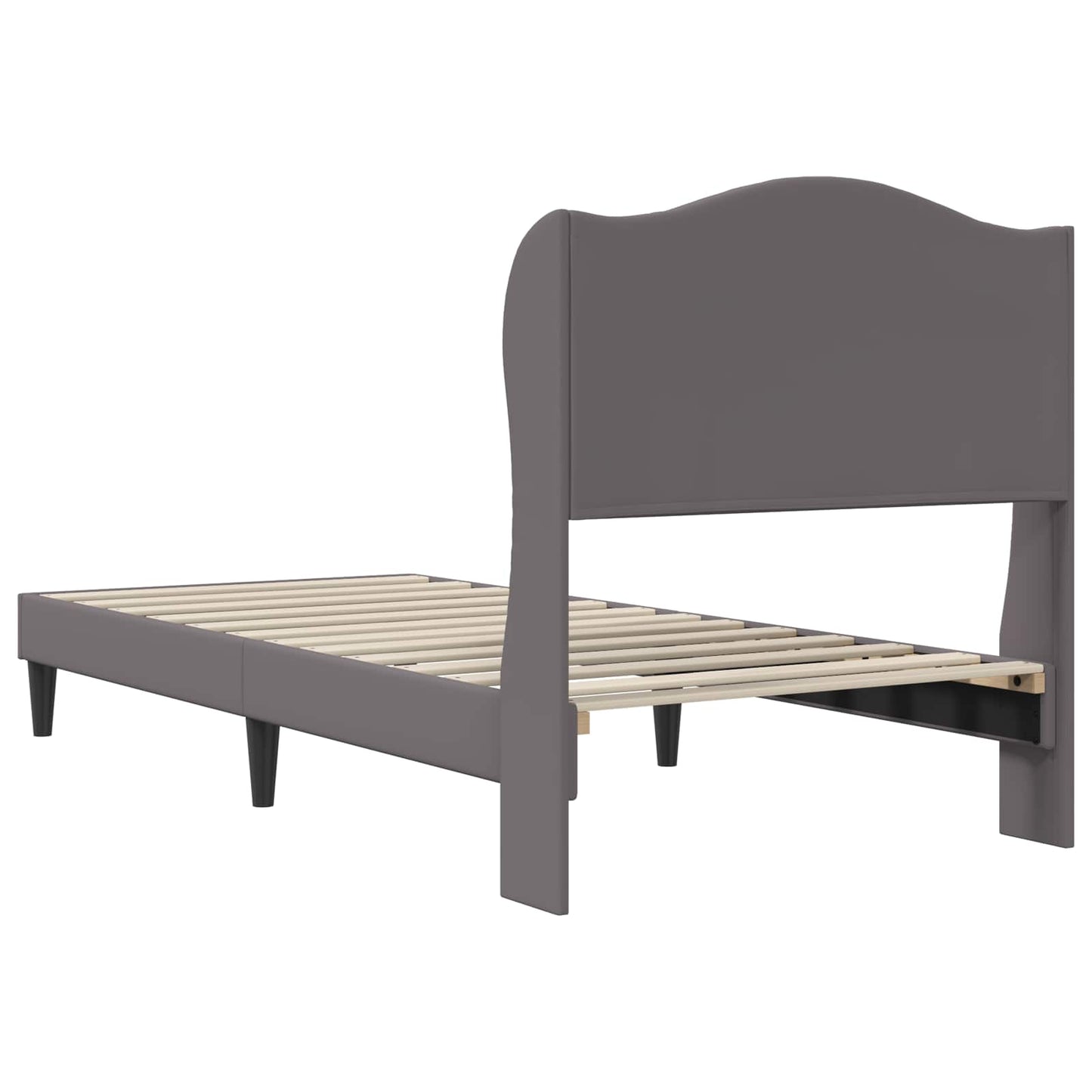 vidaXL Σκελετός Κρεβατιού με κεφαλάρι Γκρι 90 x 200 cm Τεχνητό Δέρμα