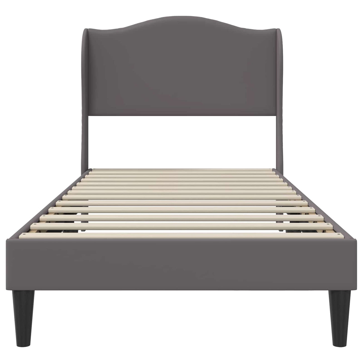 vidaXL Σκελετός Κρεβατιού με κεφαλάρι Γκρι 90 x 200 cm Τεχνητό Δέρμα