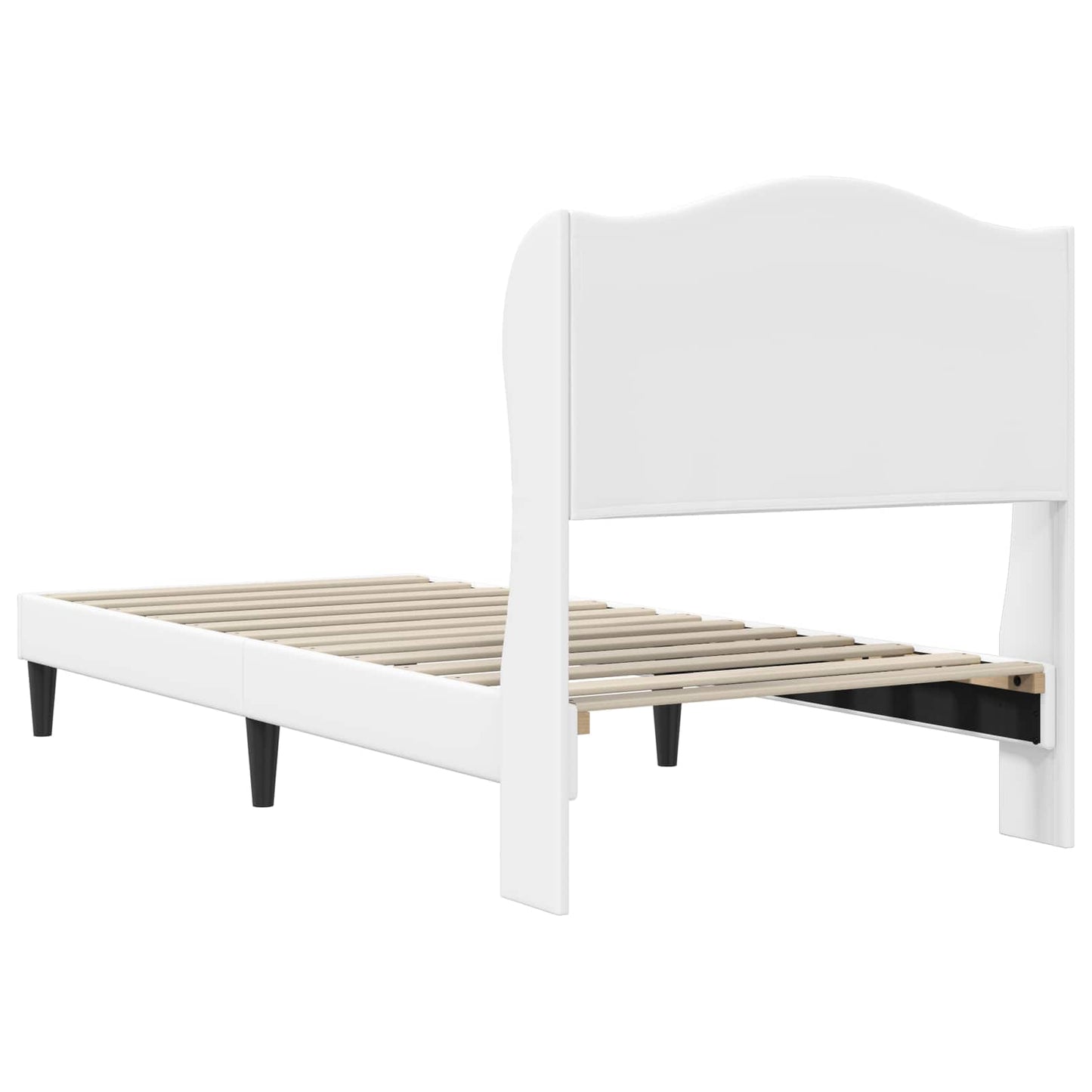 vidaXL Σκελετός Κρεβατιού με κεφαλάρι Λευκό 90 x 200 cm Τεχνητό Δέρμα