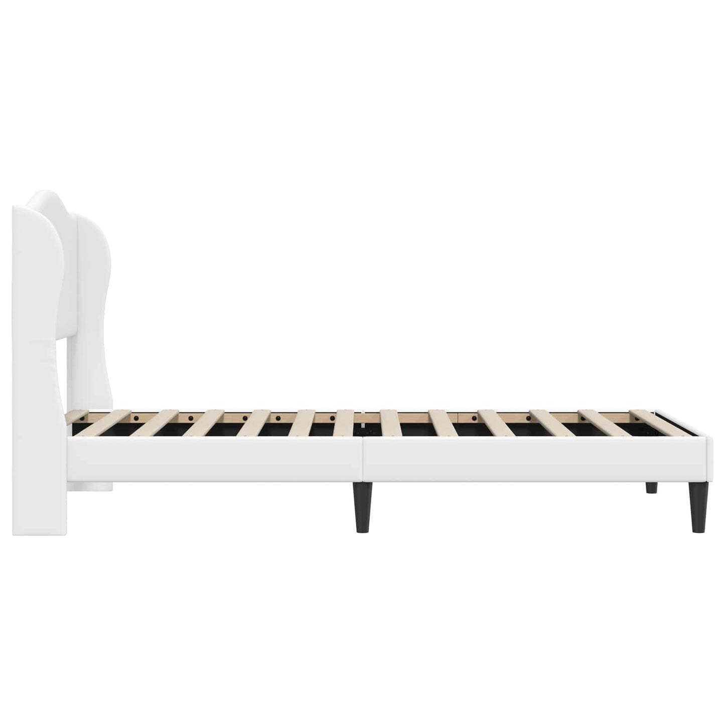 vidaXL Σκελετός Κρεβατιού με κεφαλάρι Λευκό 100 x 200 cm Τεχνητό Δέρμα
