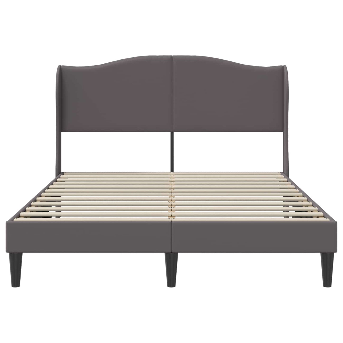 vidaXL Σκελετός Κρεβατιού με κεφαλάρι Γκρι 140 x 190 cm Τεχνητό Δέρμα