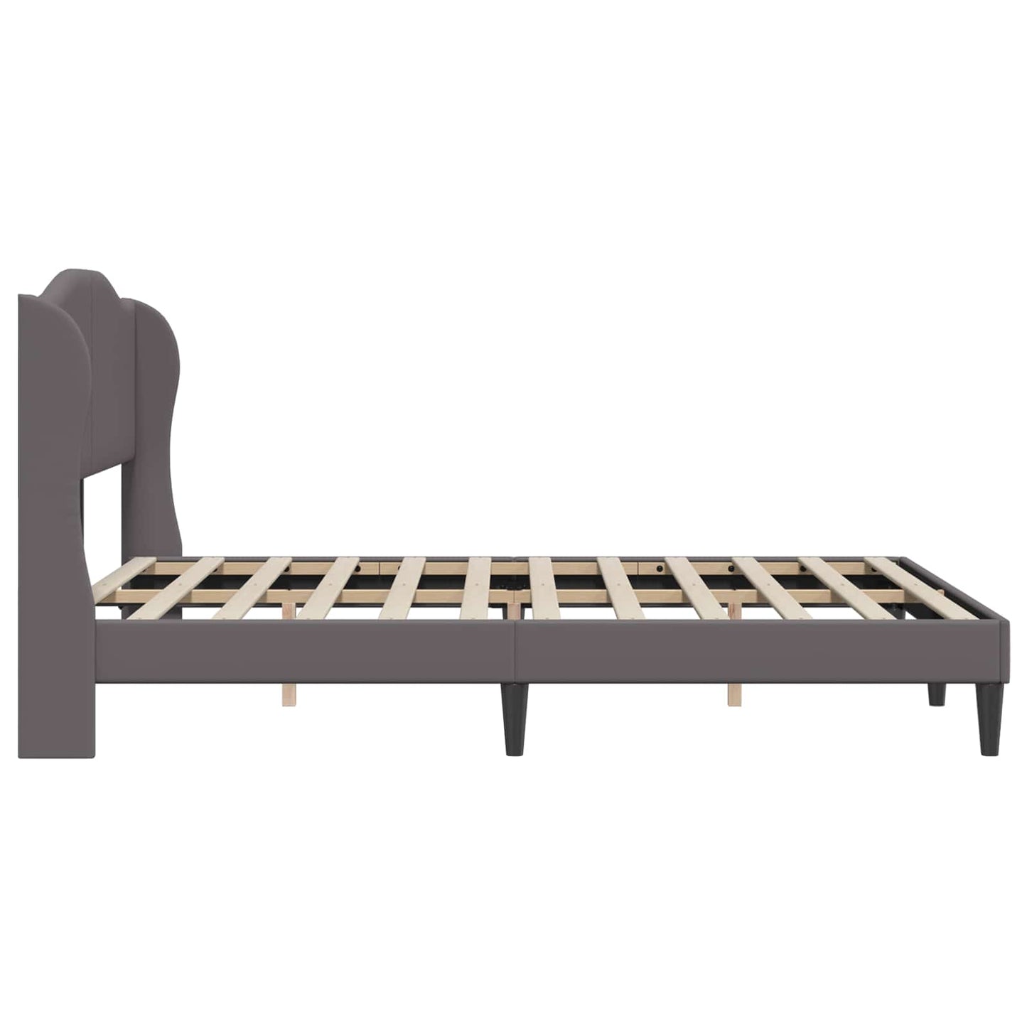vidaXL Σκελετός Κρεβατιού με κεφαλάρι Γκρι 140 x 190 cm Τεχνητό Δέρμα