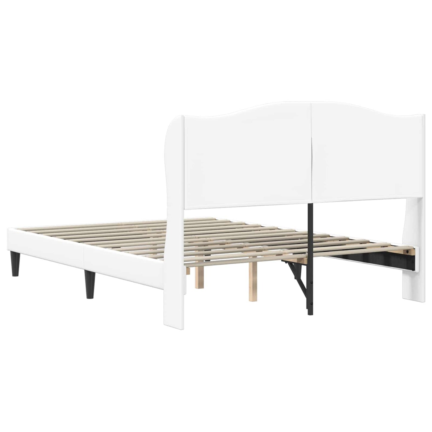 vidaXL Σκελετός Κρεβατιού με κεφαλάρι Λευκό 140 x 190 cm Τεχνητό Δέρμα