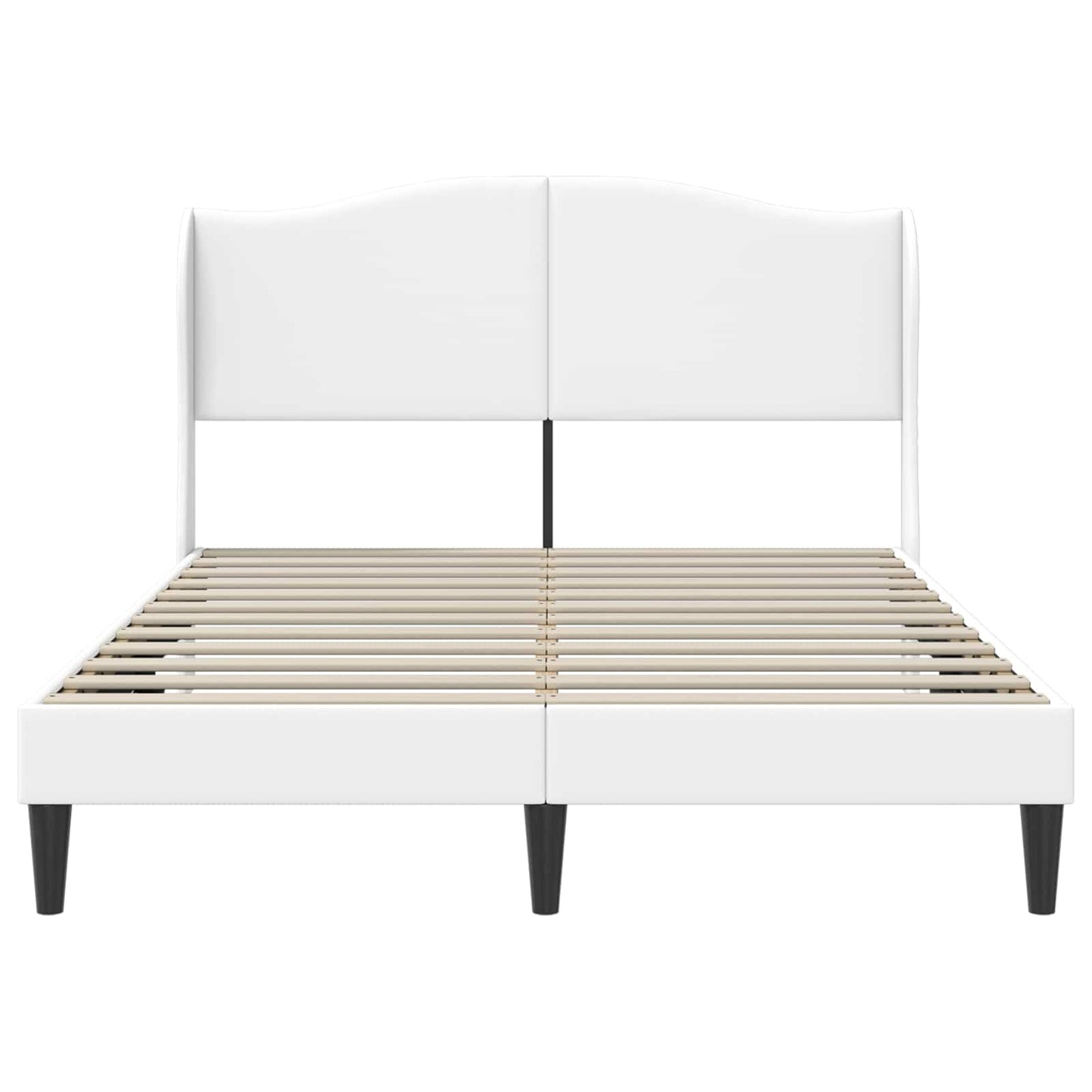vidaXL Σκελετός Κρεβατιού με κεφαλάρι Λευκό 140 x 190 cm Τεχνητό Δέρμα
