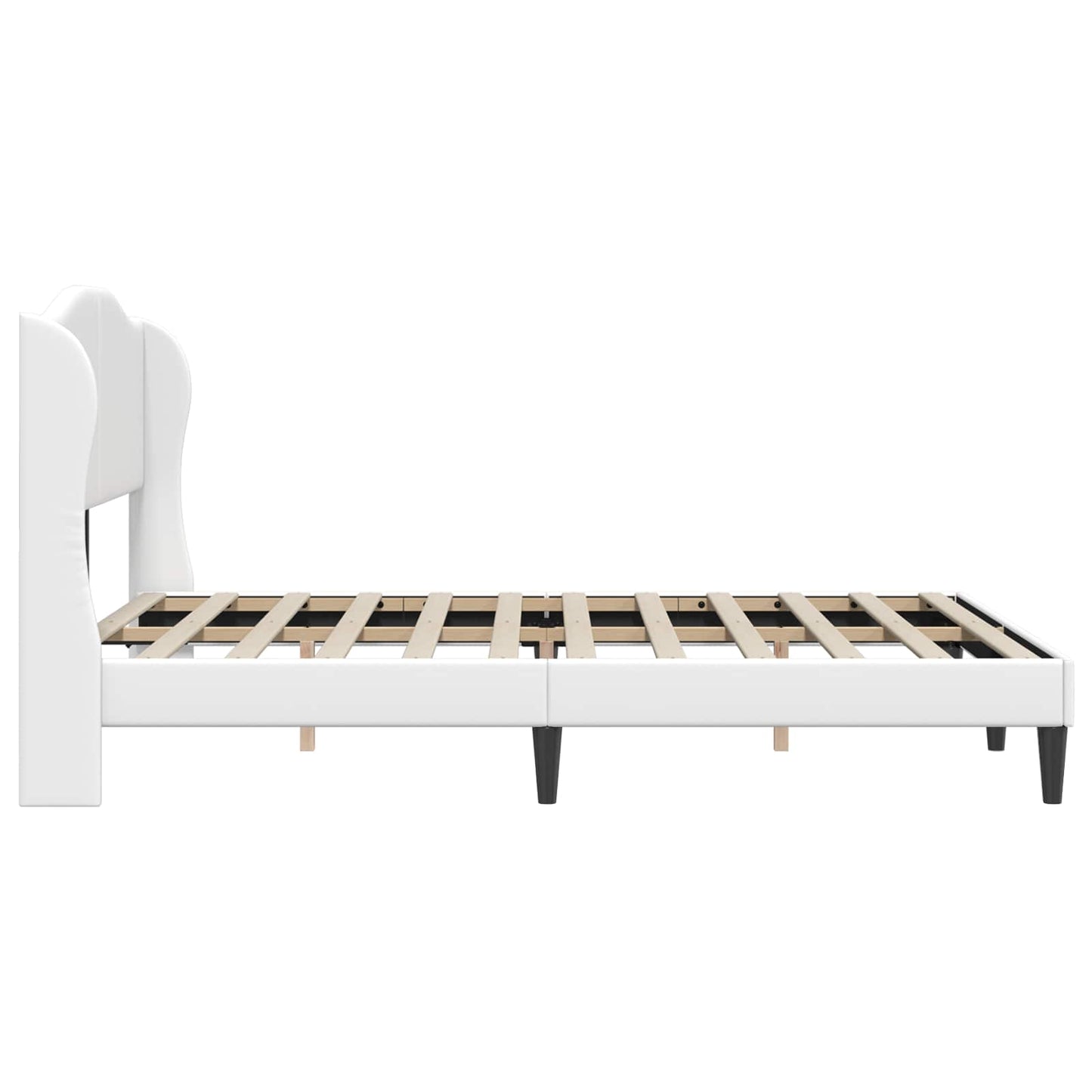 vidaXL Σκελετός Κρεβατιού με κεφαλάρι Λευκό 140 x 190 cm Τεχνητό Δέρμα