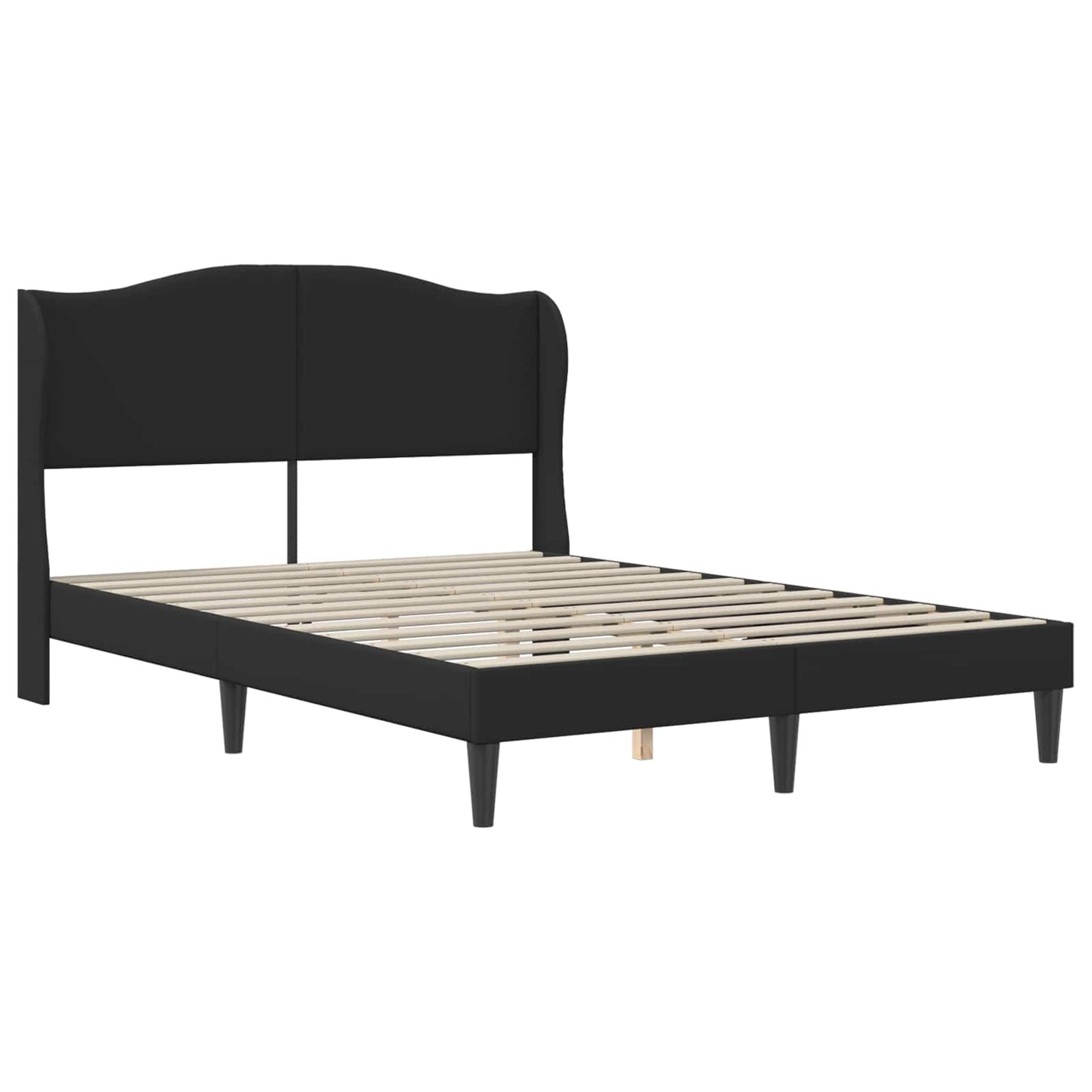 vidaXL Σκελετός Κρεβατιού με κεφαλάρι Μαύρο 140 x 200 cm Τεχνητό Δέρμα