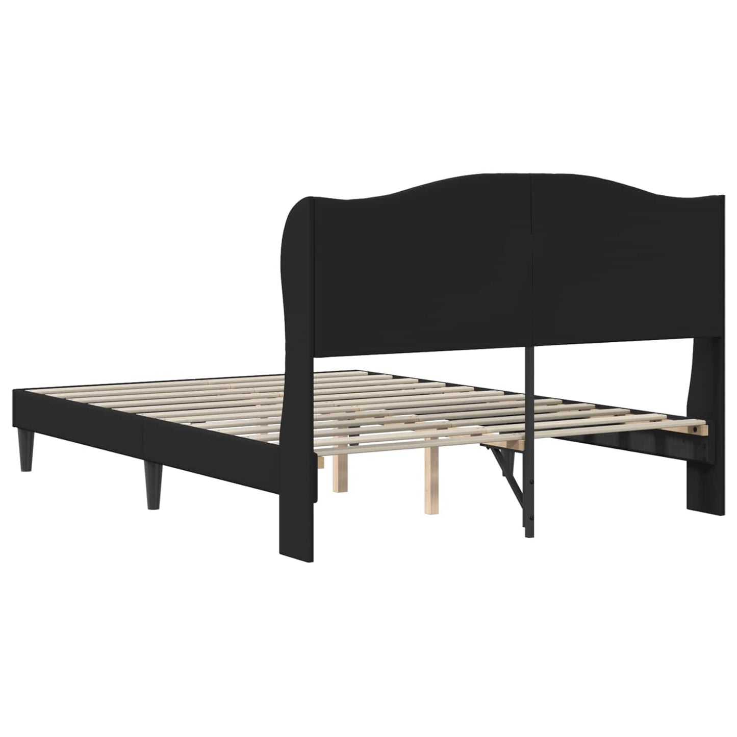 vidaXL Σκελετός Κρεβατιού με κεφαλάρι Μαύρο 140 x 200 cm Τεχνητό Δέρμα