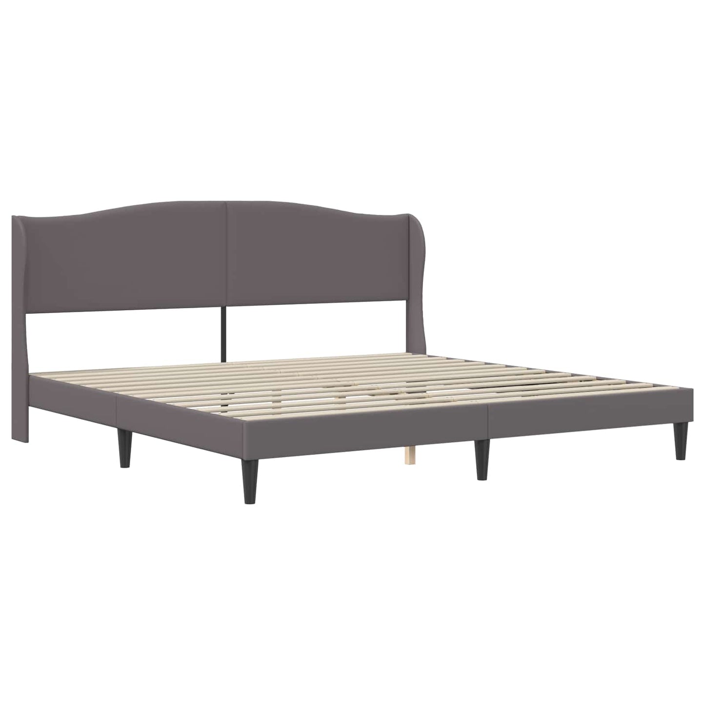 vidaXL Σκελετός Κρεβατιού με κεφαλάρι Γκρι 180 x 200 cm Τεχνητό Δέρμα