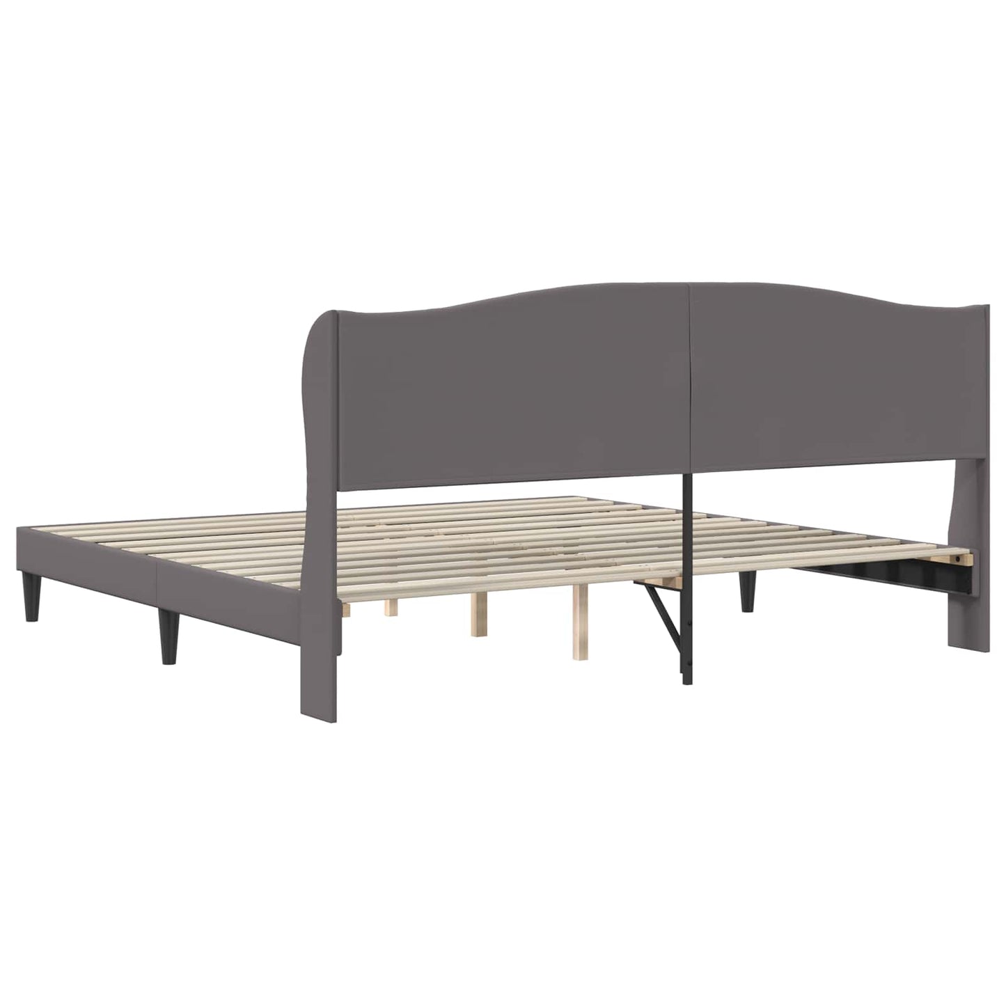 vidaXL Σκελετός Κρεβατιού με κεφαλάρι Γκρι 180 x 200 cm Τεχνητό Δέρμα