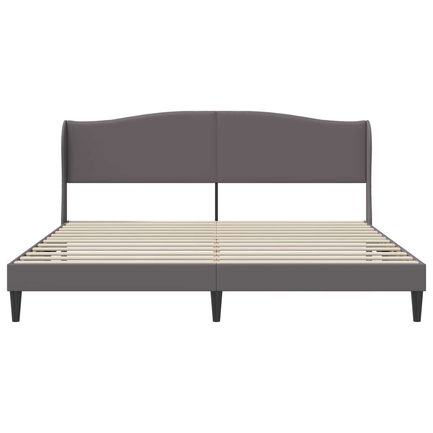 vidaXL Σκελετός Κρεβατιού με κεφαλάρι Γκρι 180 x 200 cm Τεχνητό Δέρμα