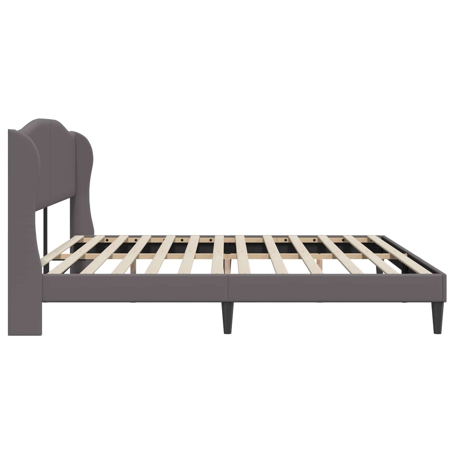 vidaXL Σκελετός Κρεβατιού με κεφαλάρι Γκρι 180 x 200 cm Τεχνητό Δέρμα
