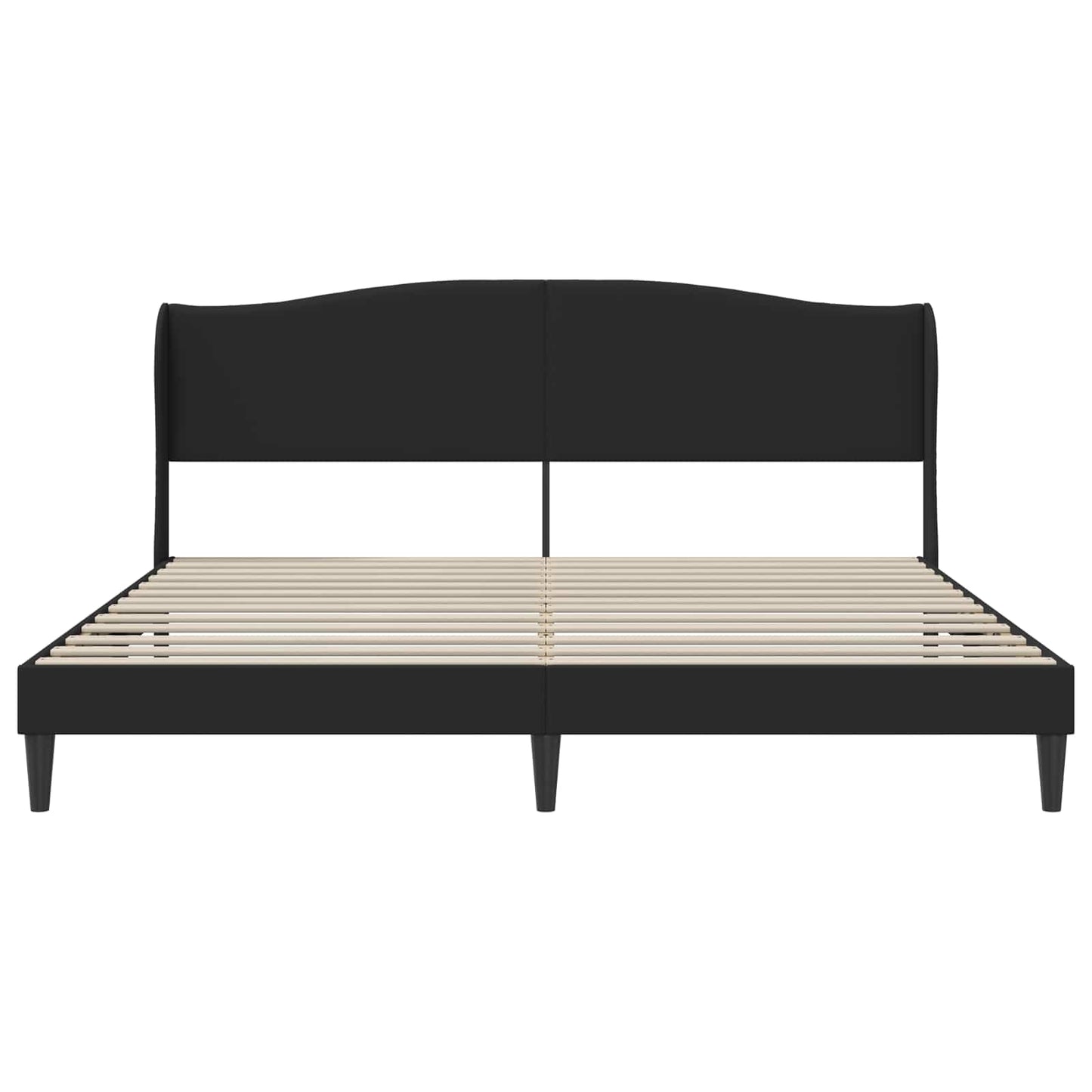 vidaXL Σκελετός Κρεβατιού με κεφαλάρι Μαύρο 180 x 200 cm Τεχνητό Δέρμα