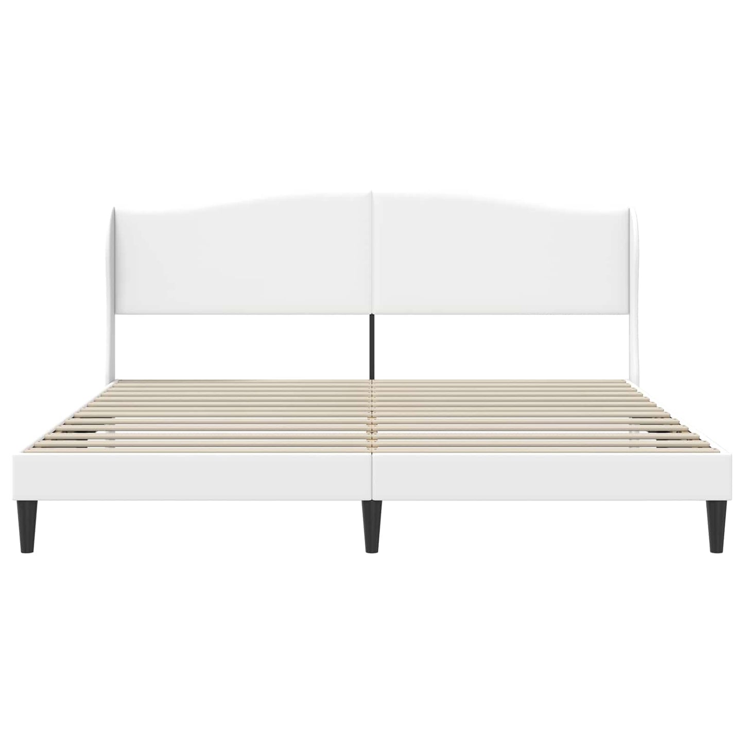 vidaXL Σκελετός Κρεβατιού με κεφαλάρι Λευκό 200 x 200 cm Τεχνητό Δέρμα