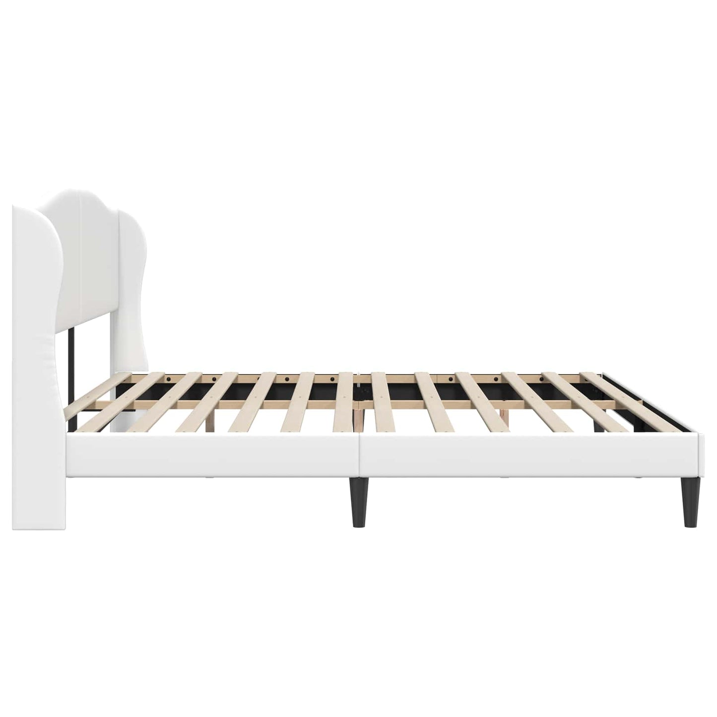 vidaXL Σκελετός Κρεβατιού με κεφαλάρι Λευκό 200 x 200 cm Τεχνητό Δέρμα