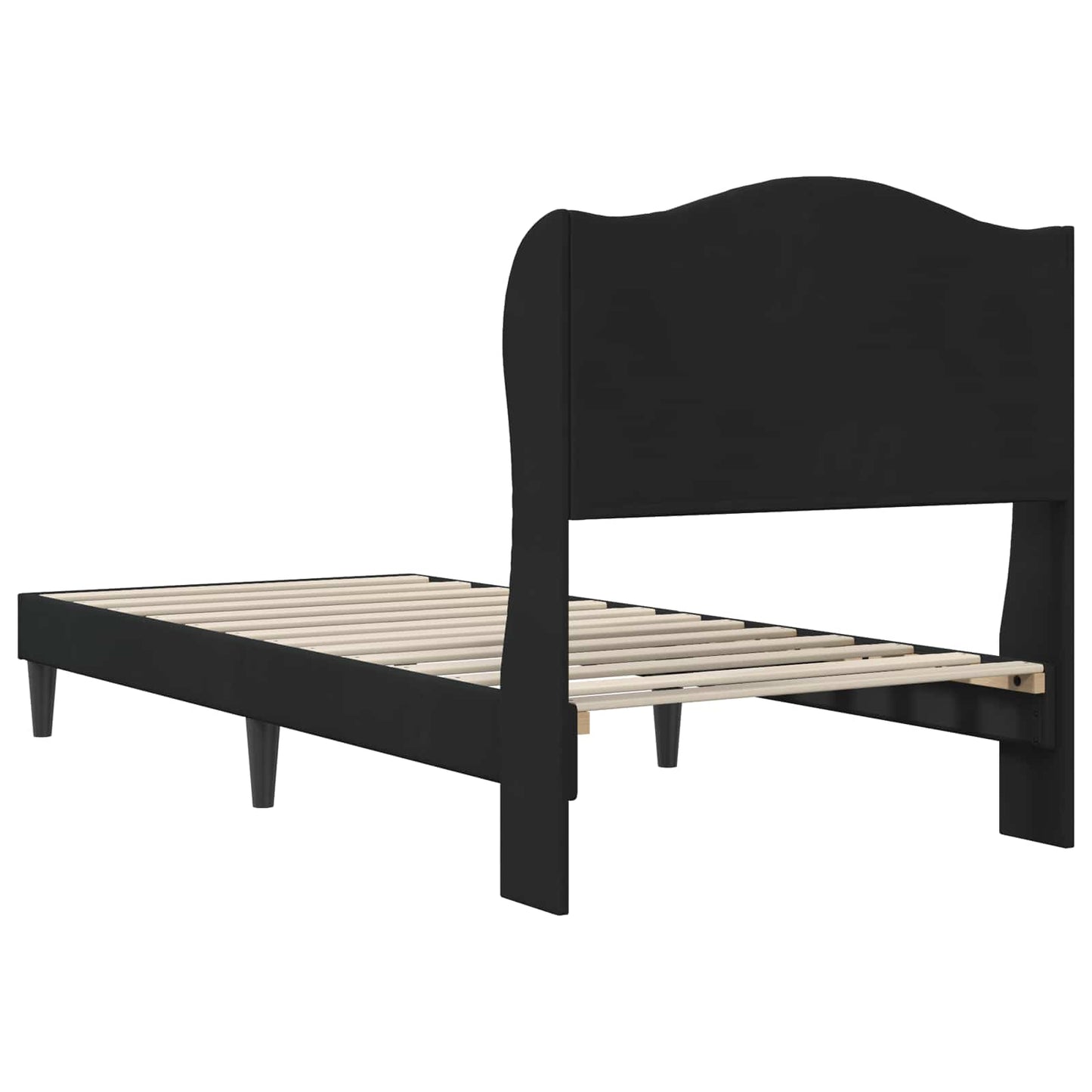 vidaXL Σκελετός Κρεβατιού με κεφαλάρι Μαύρο 100 x 200 cm Βελούδο