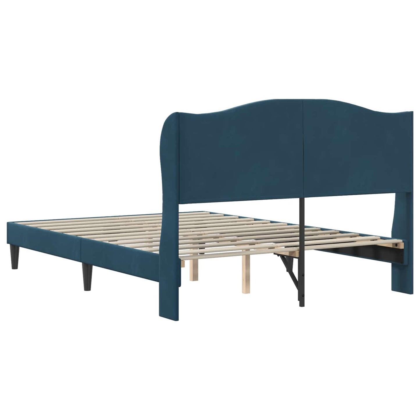 vidaXL Σκελετός Κρεβατιού με κεφαλάρι Μπλε 120 x 190 cm Βελούδο