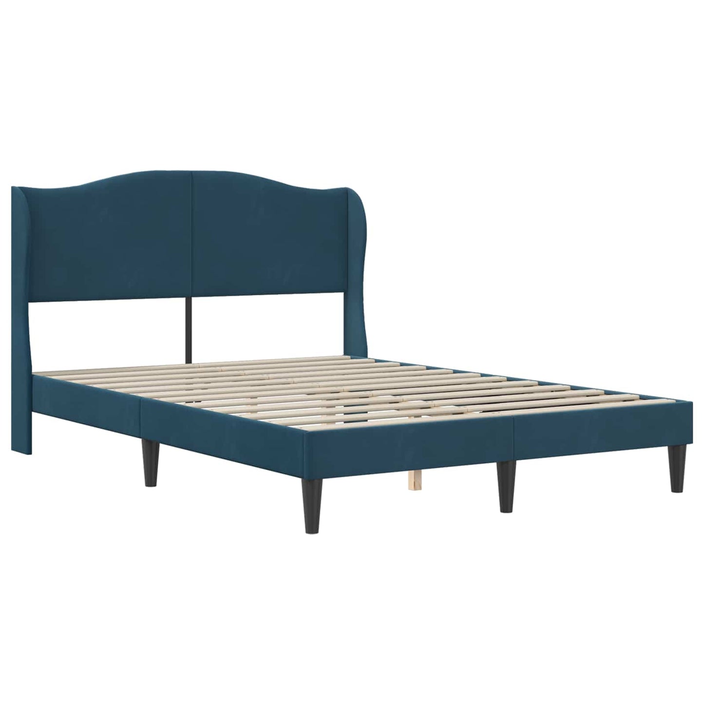 vidaXL Σκελετός Κρεβατιού με κεφαλάρι Μπλε 120 x 200 cm Βελούδο