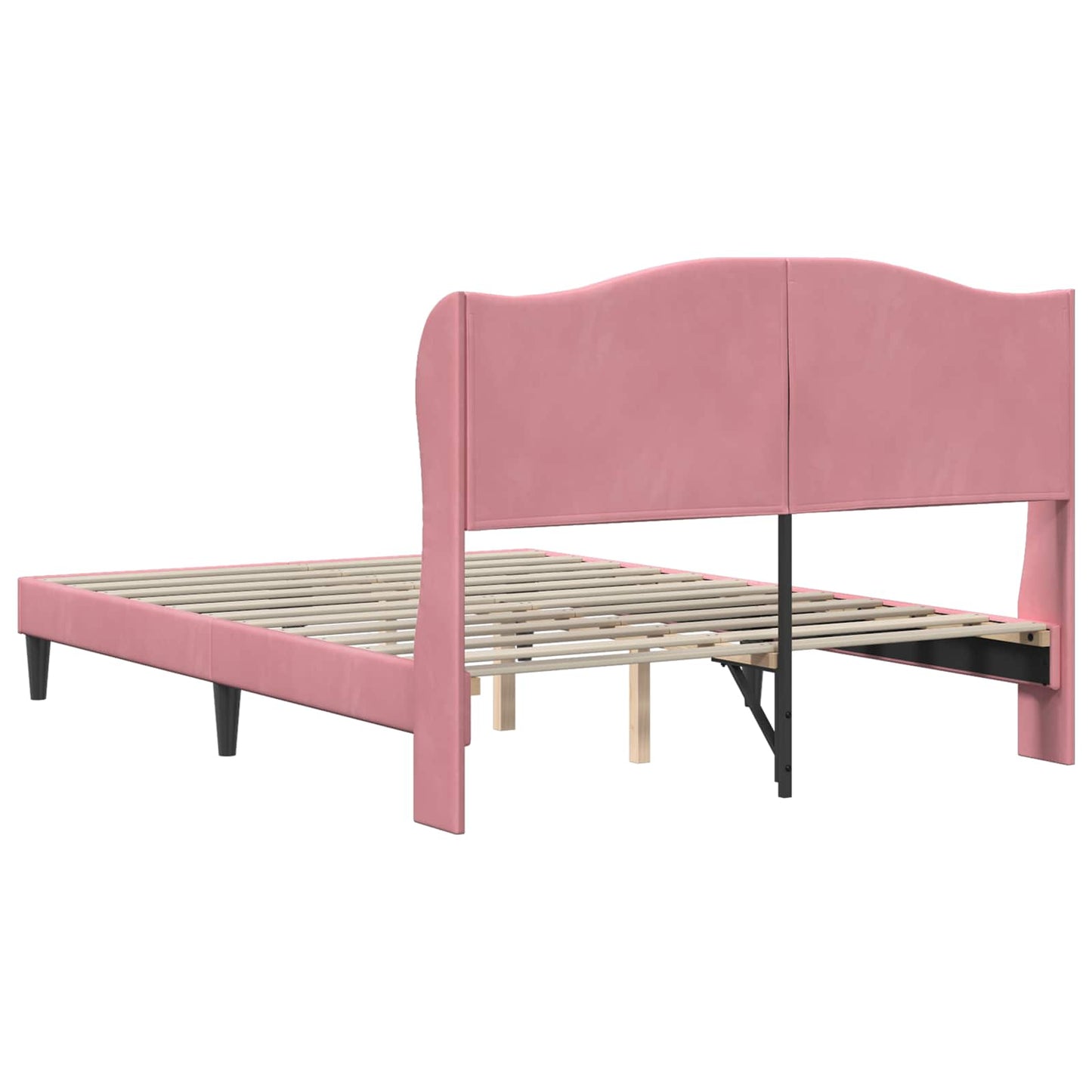 vidaXL Σκελετός Κρεβατιού με κεφαλάρι Ροζ 140 x 190 cm Βελούδο