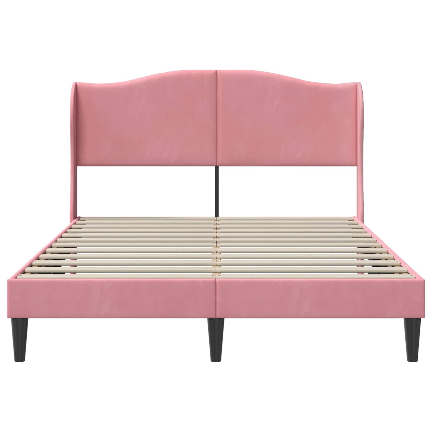 vidaXL Σκελετός Κρεβατιού με κεφαλάρι Ροζ 140 x 190 cm Βελούδο
