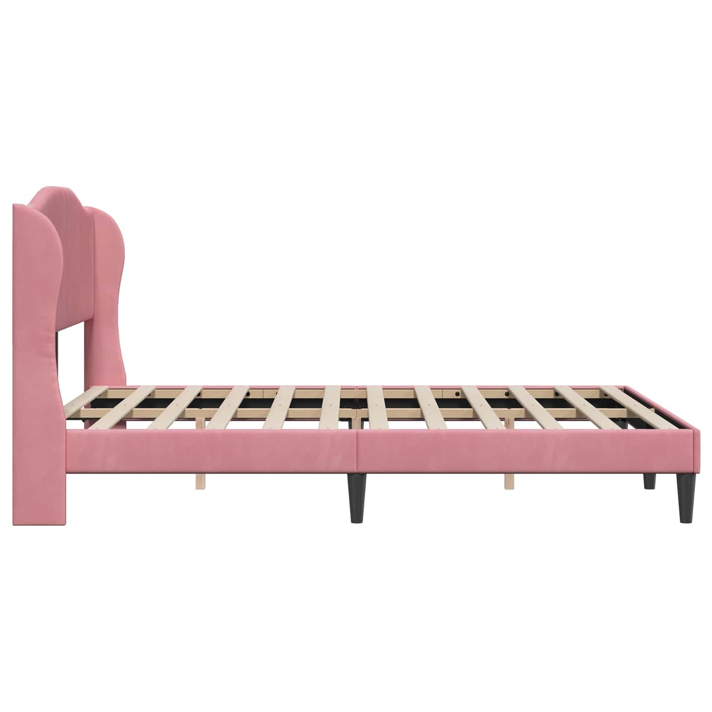 vidaXL Σκελετός Κρεβατιού με κεφαλάρι Ροζ 140 x 190 cm Βελούδο