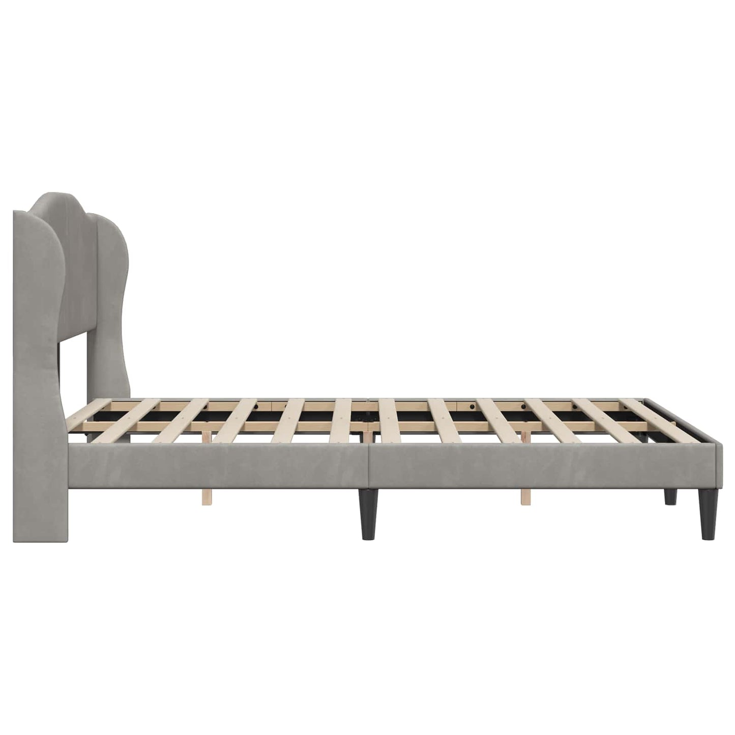 vidaXL Σκελετός Κρεβατιού Ανοιχτό γκρι 140 x 200 cm Βελούδο