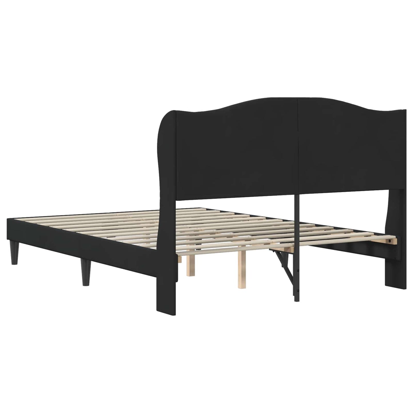 vidaXL Σκελετός Κρεβατιού με κεφαλάρι Μαύρο 140 x 200 cm Βελούδο