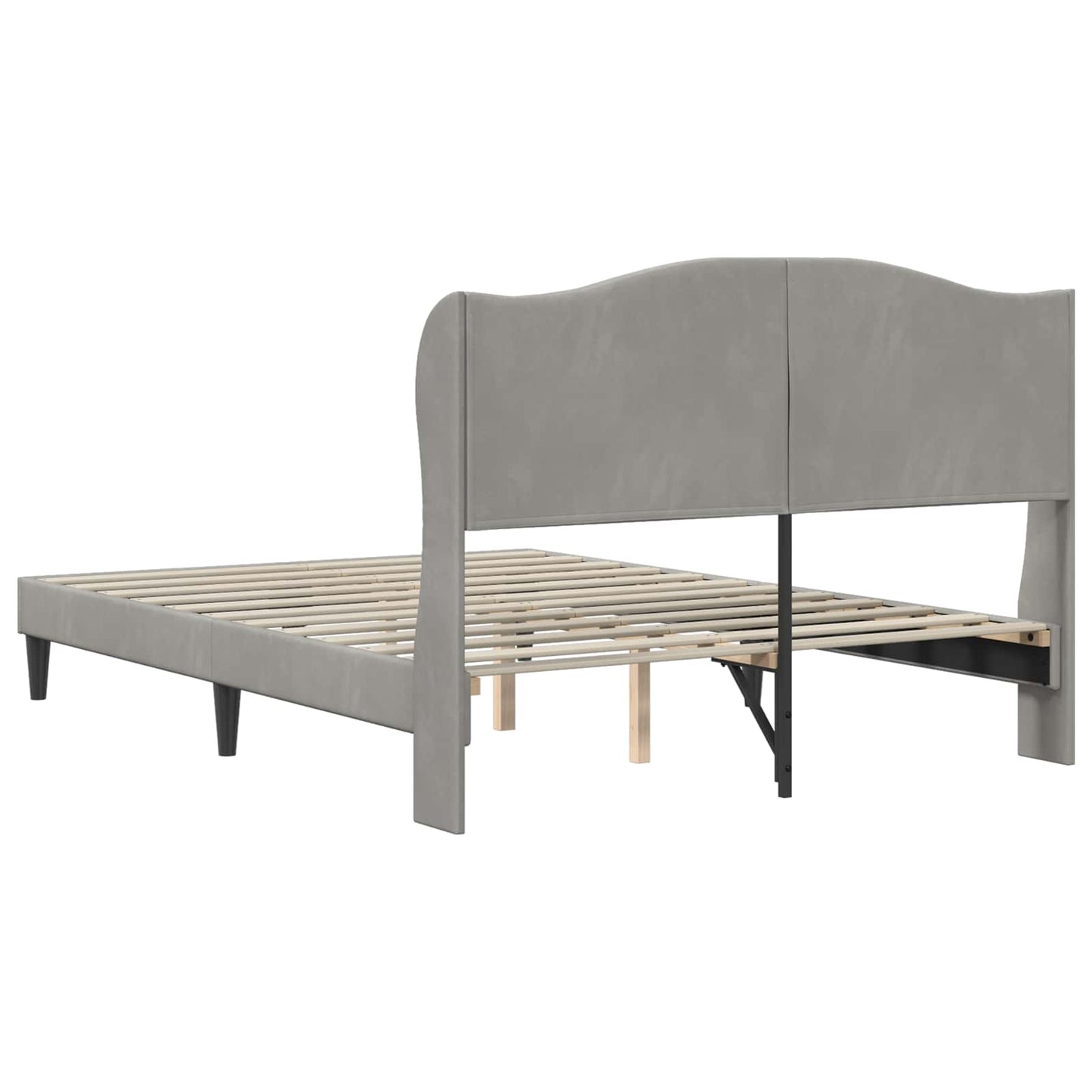 vidaXL Σκελετός Κρεβατιού Ανοιχτό γκρι 160 x 200 cm Βελούδο