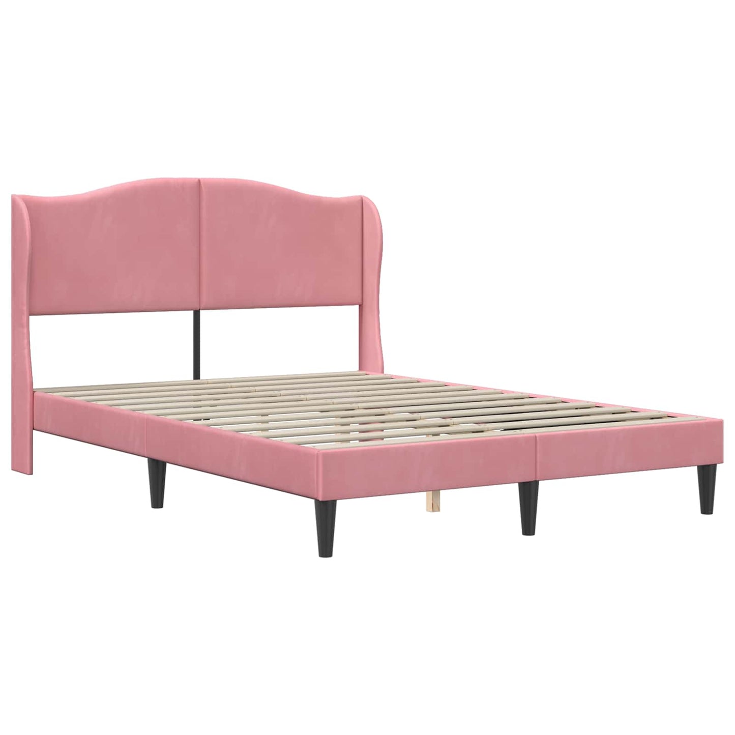 vidaXL Σκελετός Κρεβατιού με κεφαλάρι Ροζ 160 x 200 cm Βελούδο