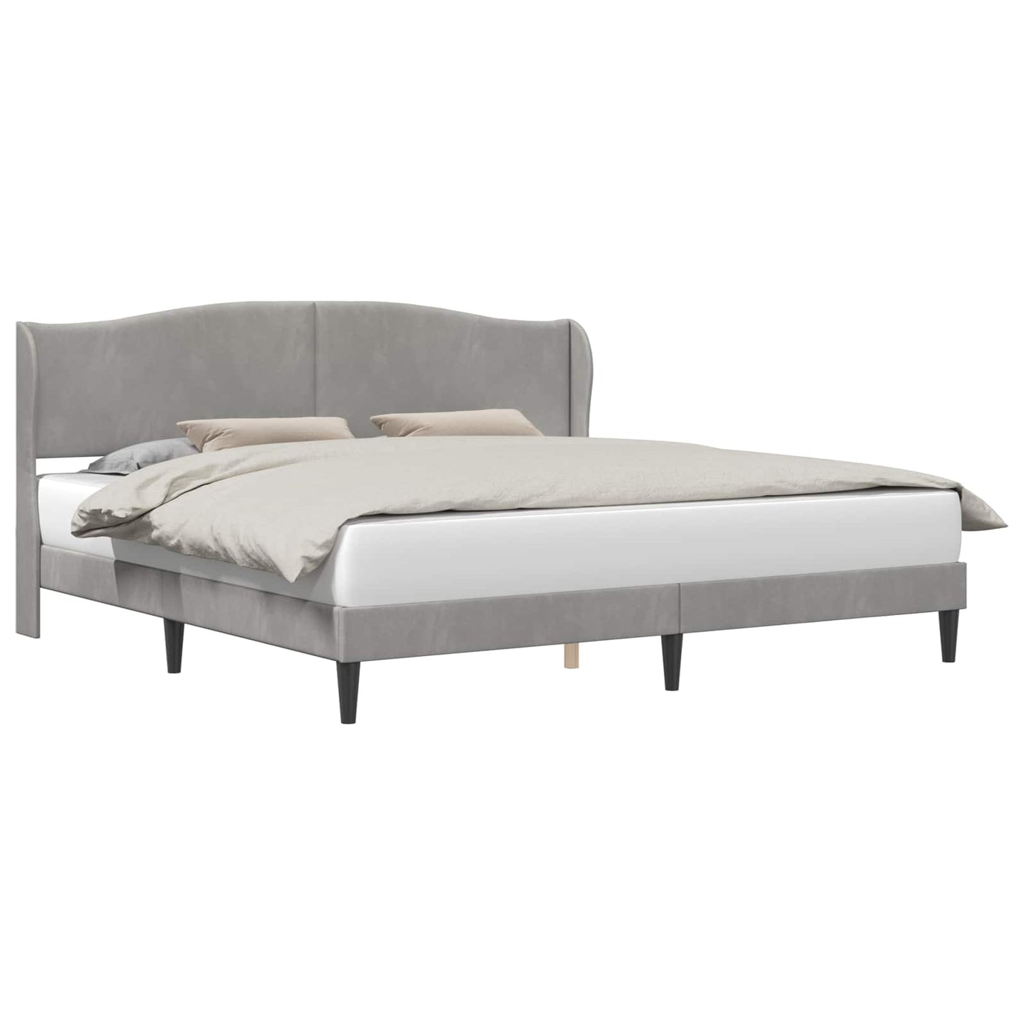 vidaXL Σκελετός Κρεβατιού Ανοιχτό γκρι 180 x 200 cm Βελούδο