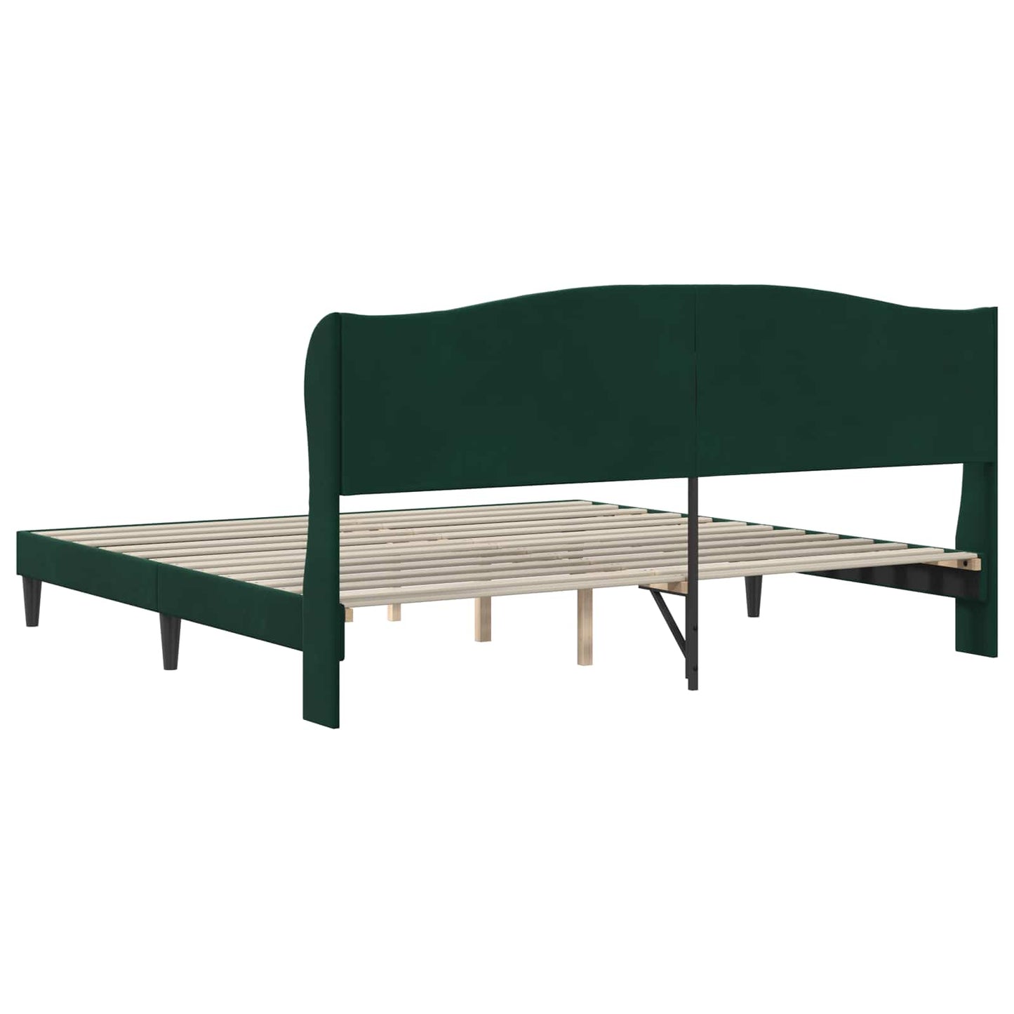 vidaXL Σκελετός Κρεβατιού Σκούρο Πράσινο 180 x 200 cm Βελούδο