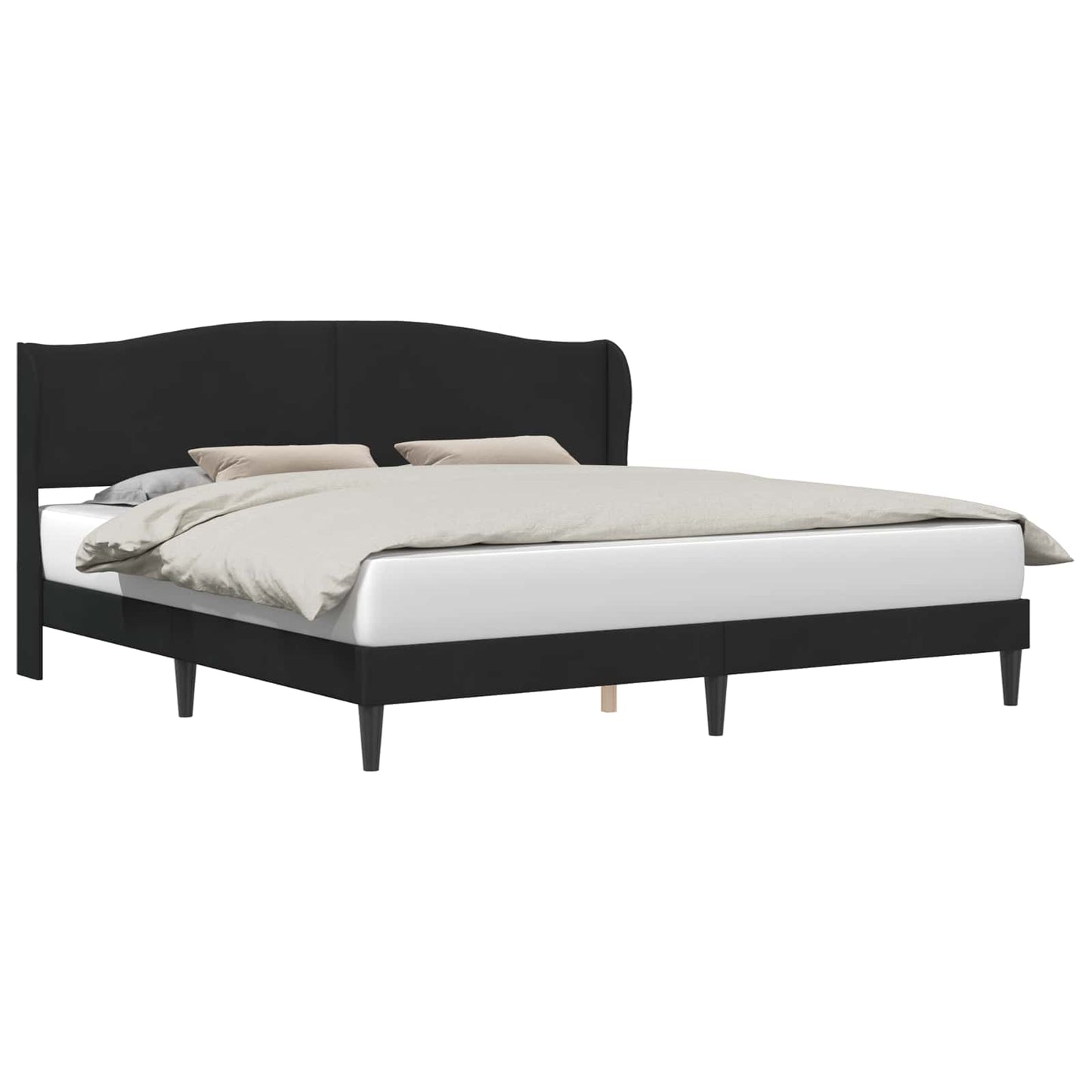 vidaXL Σκελετός Κρεβατιού με κεφαλάρι Μαύρο 180 x 200 cm Βελούδο