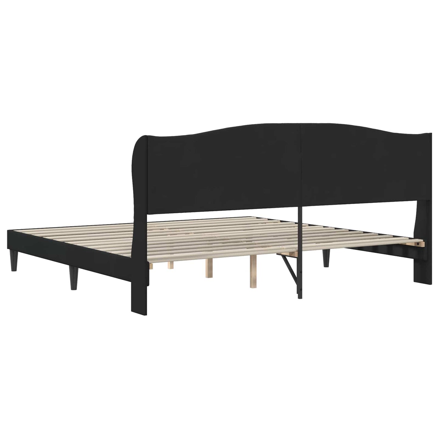 vidaXL Σκελετός Κρεβατιού με κεφαλάρι Μαύρο 180 x 200 cm Βελούδο