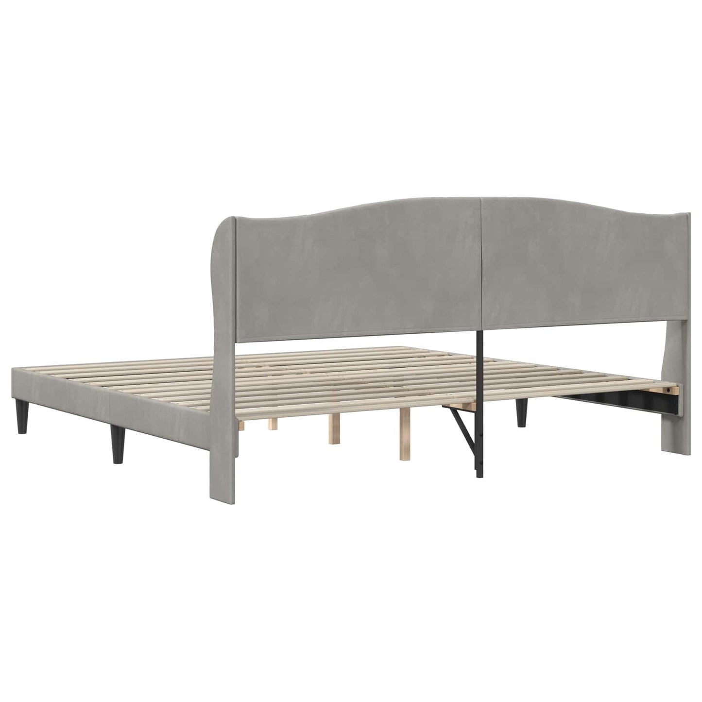 vidaXL Σκελετός Κρεβατιού Ανοιχτό γκρι 200 x 200 cm Βελούδο