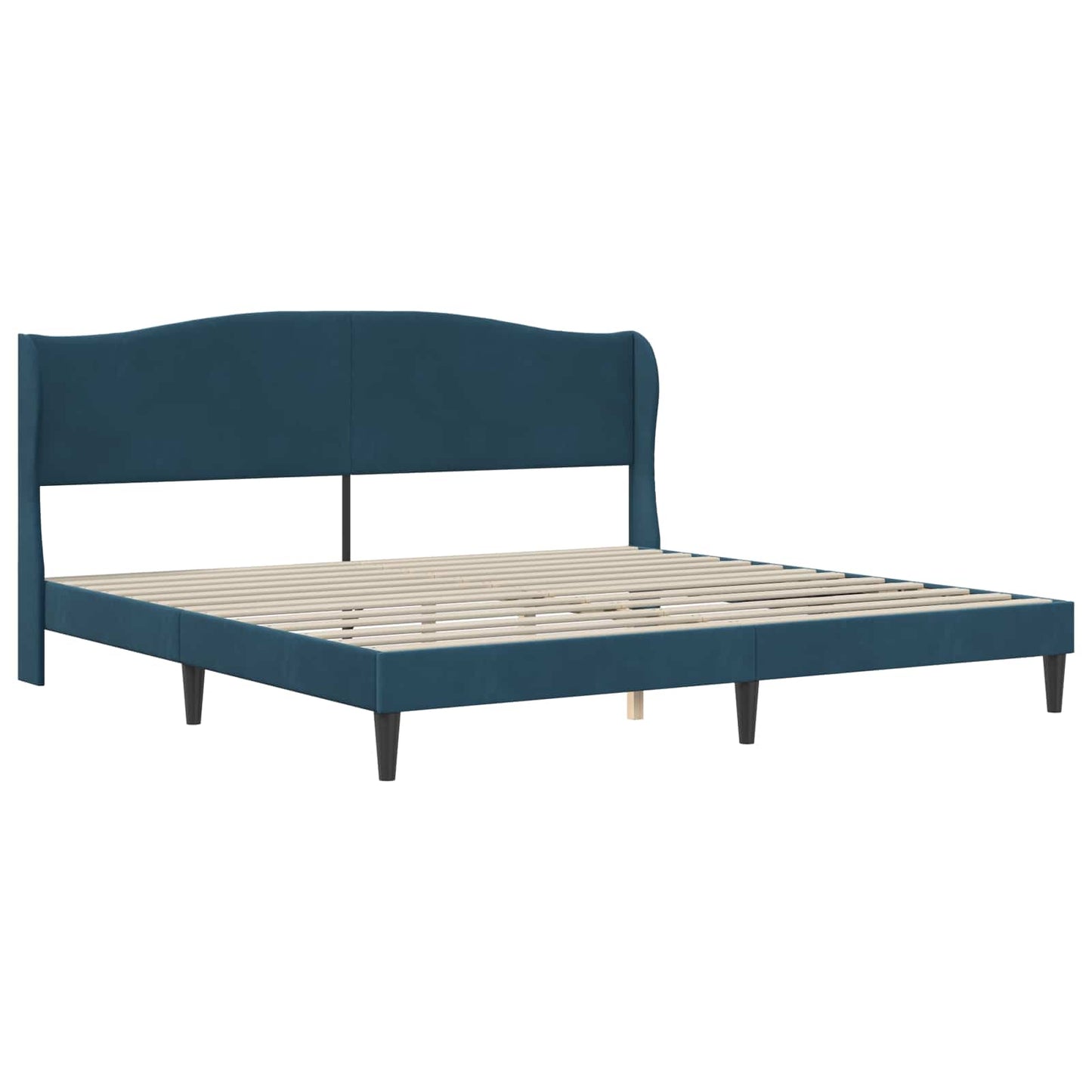 vidaXL Σκελετός Κρεβατιού με κεφαλάρι Μπλε 200 x 200 cm Βελούδο