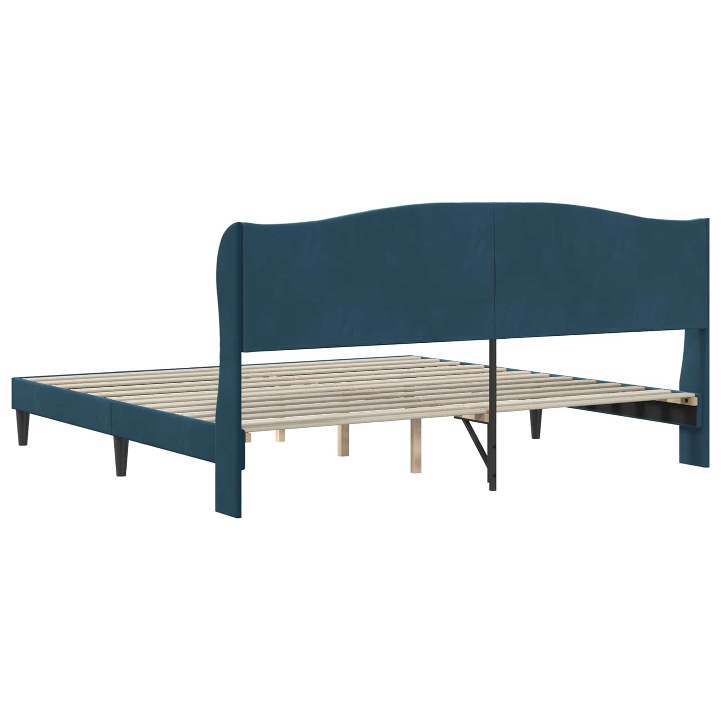 vidaXL Σκελετός Κρεβατιού με κεφαλάρι Μπλε 200 x 200 cm Βελούδο